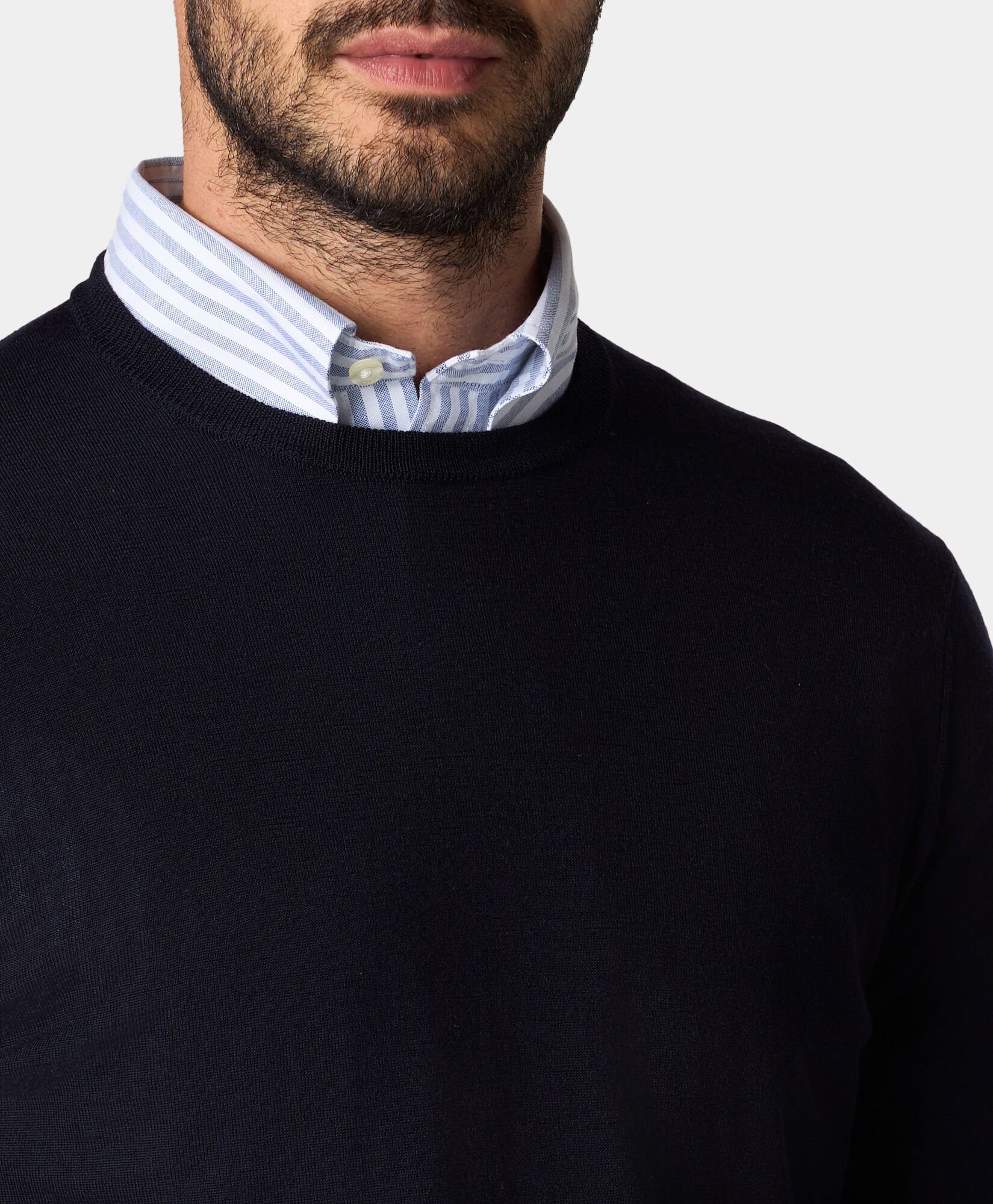 Brooks Brothers Merino Wool Crewneck Sweater Navy KNCRN035WOPWO006NAVYP001