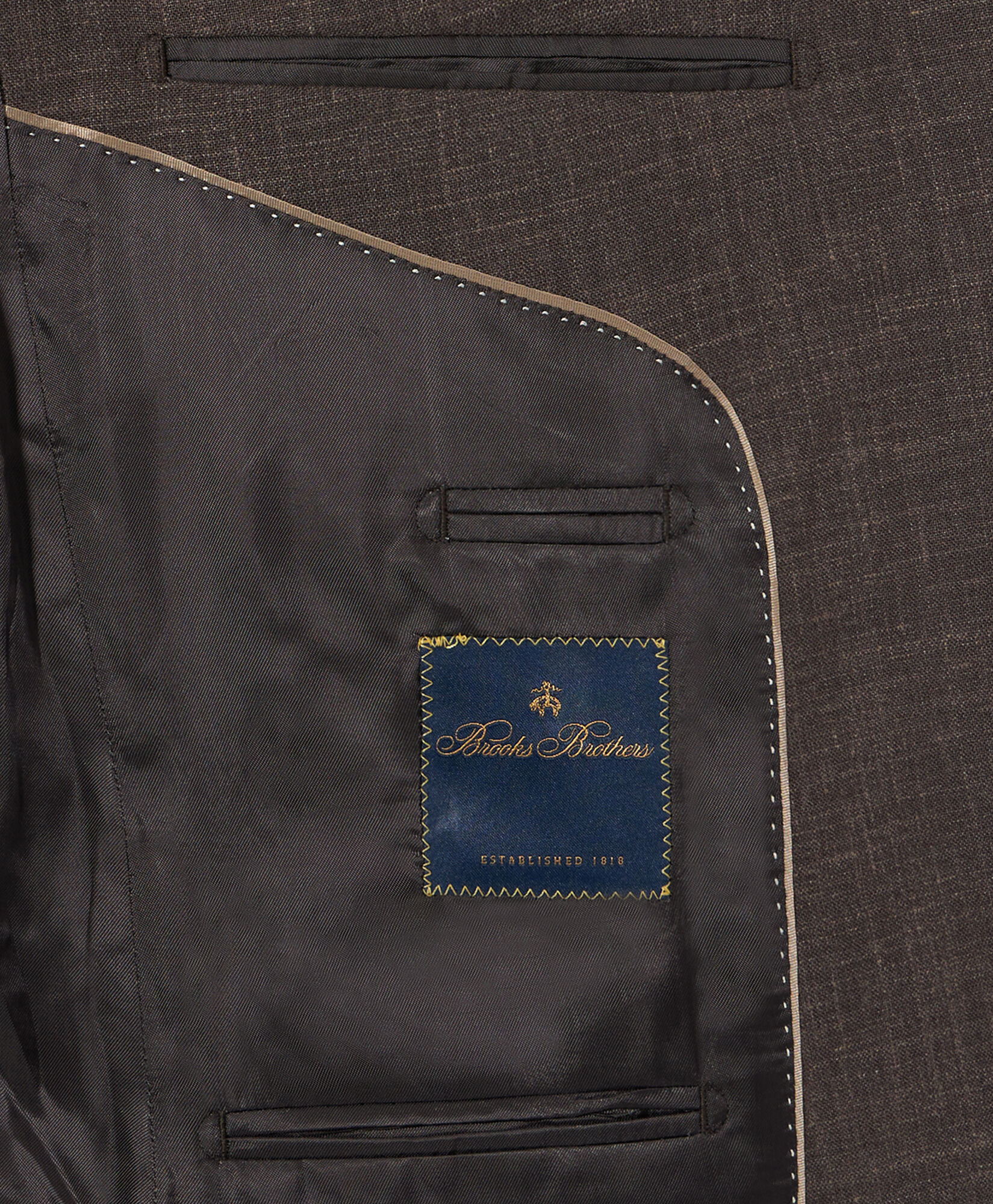 Brooks Brothers Summertime Wool-Silk-Linen Blend Suit Brown STREG038WVBLI004BRWNP001