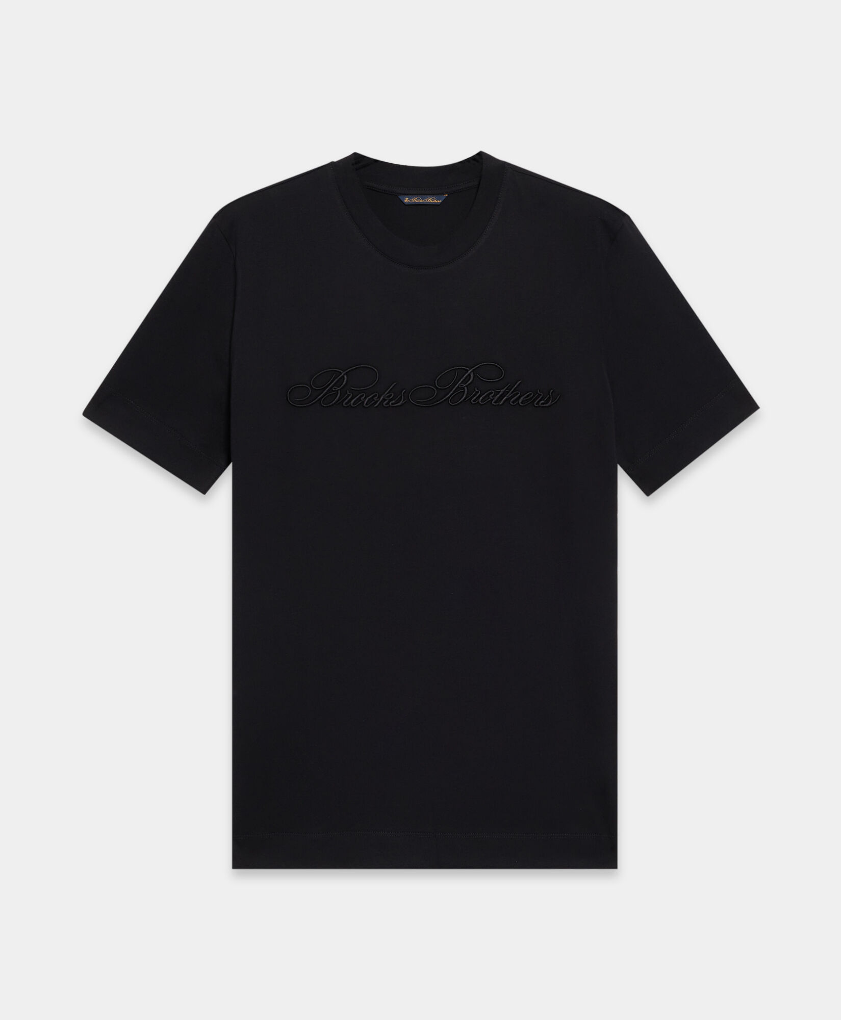 Brooks Brothers Logo cotton T-shirt Black KNTSH004COPCO001BLAKP001
