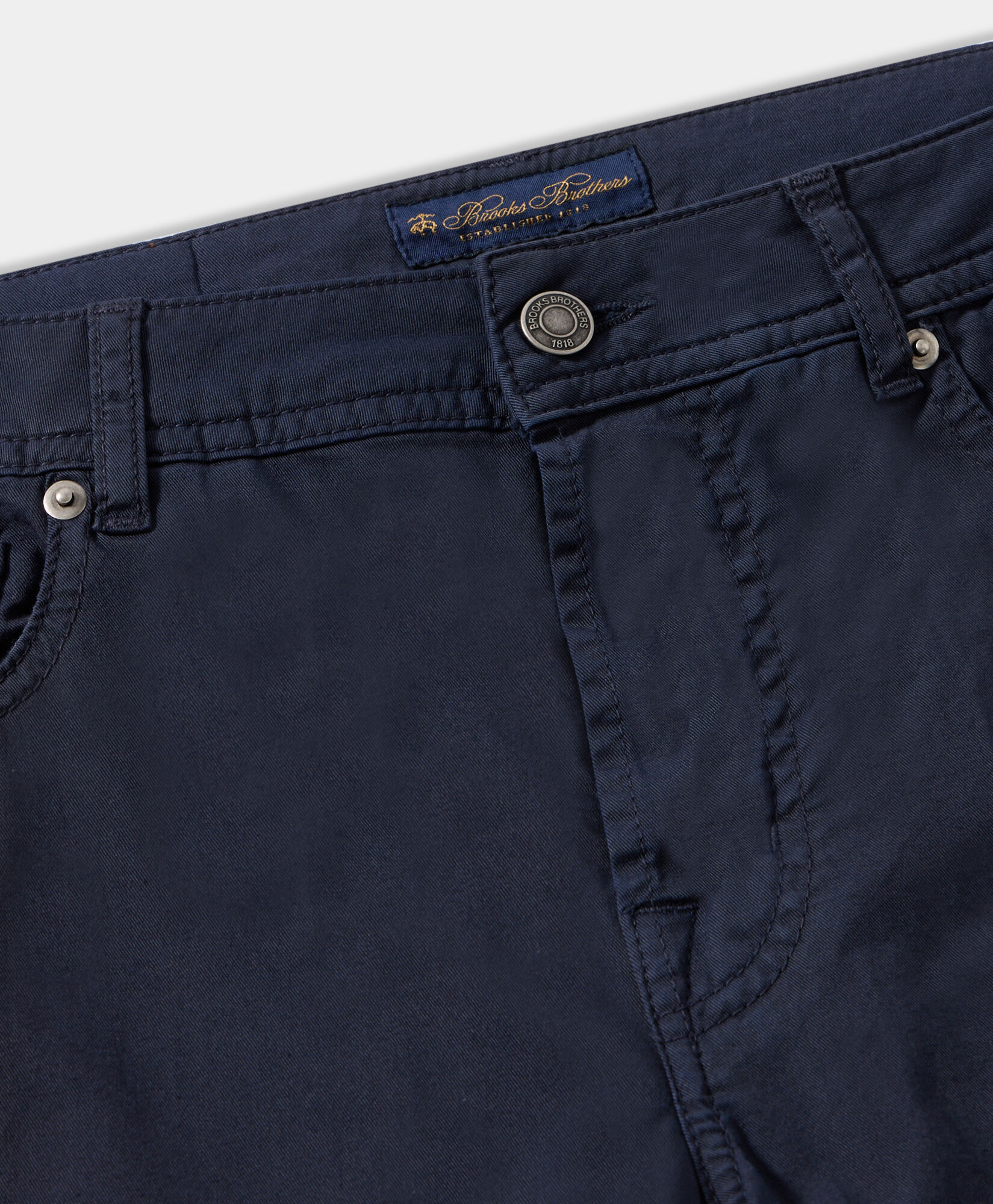 Navy Stretch Cotton Five Pocket Pants in Navy for Men Brooks Brothers UK