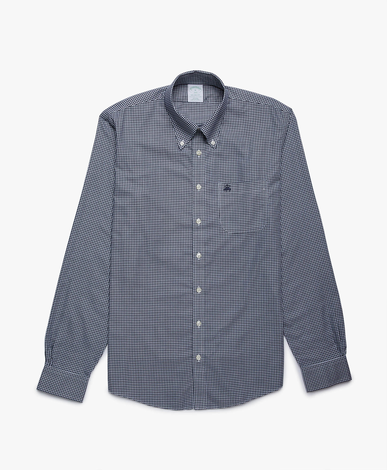 Camicia sportiva Milano slim fit in Oxford non iron colletto button down in Quadri neri da Uomo Brooks Brothers EU