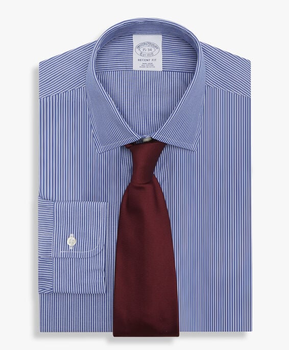 Brooks Brothers Camisa azul regular fit non-iron de algodón con cuello ainsley Azul 1000097066US100204299