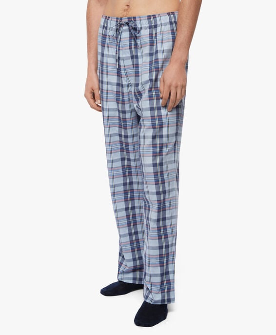 Brooks Brothers Pijama de madrás de algodón Azul abierto 1000094585US100197978