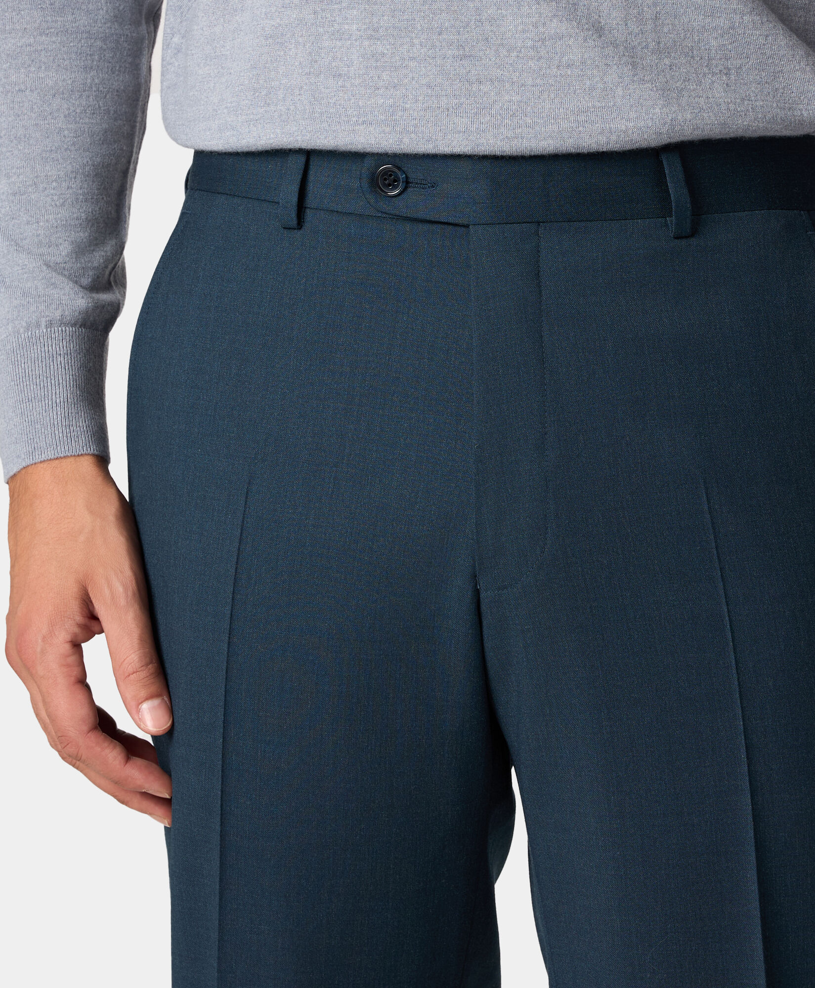 Brooks Brothers Virgin Wool Trousers Teal DTROU012WVPWV003TEALP001