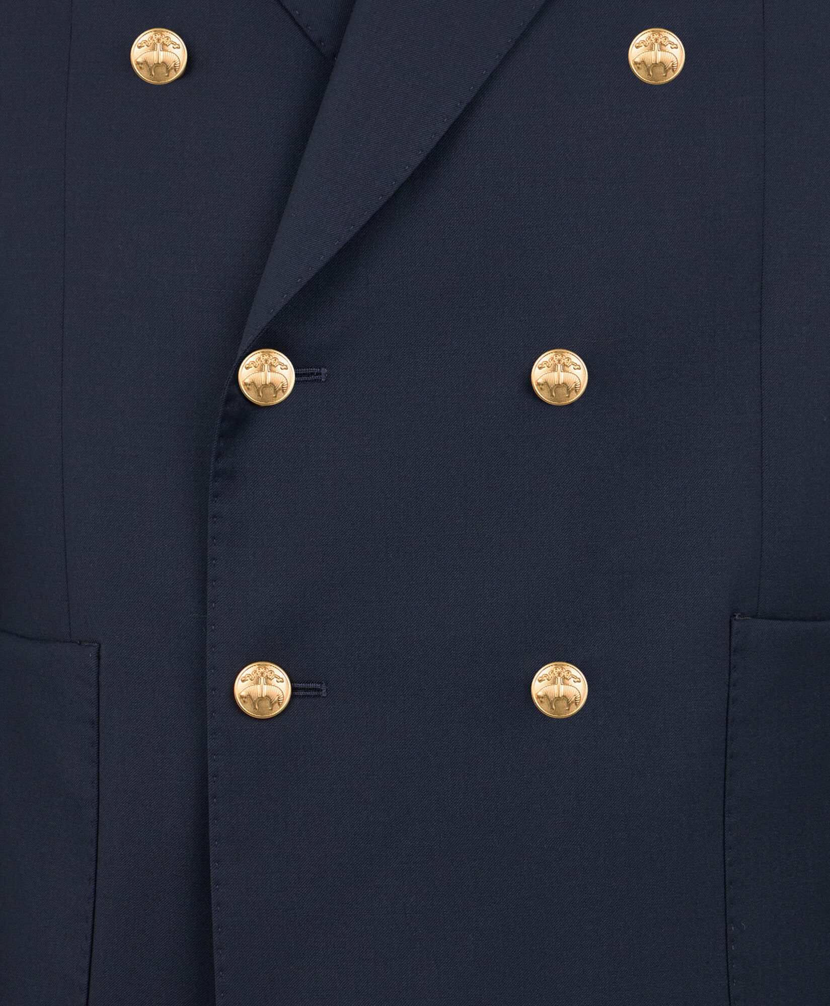 Brooks Brothers Gold Buttons Double-Breasted Virgin Wool Blazer Navy JKREG084WVPWV003NAVYP004