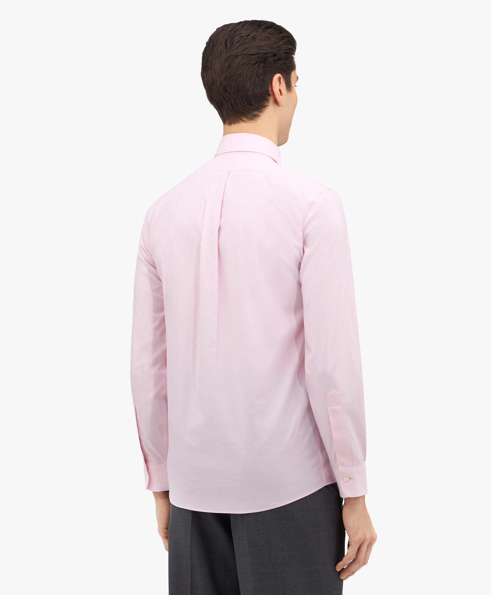 Brooks Brothers Slim Fit Non-Iron Stretch Cotton Shirt with Button Down Collar Light Pink 1000095084US100199387