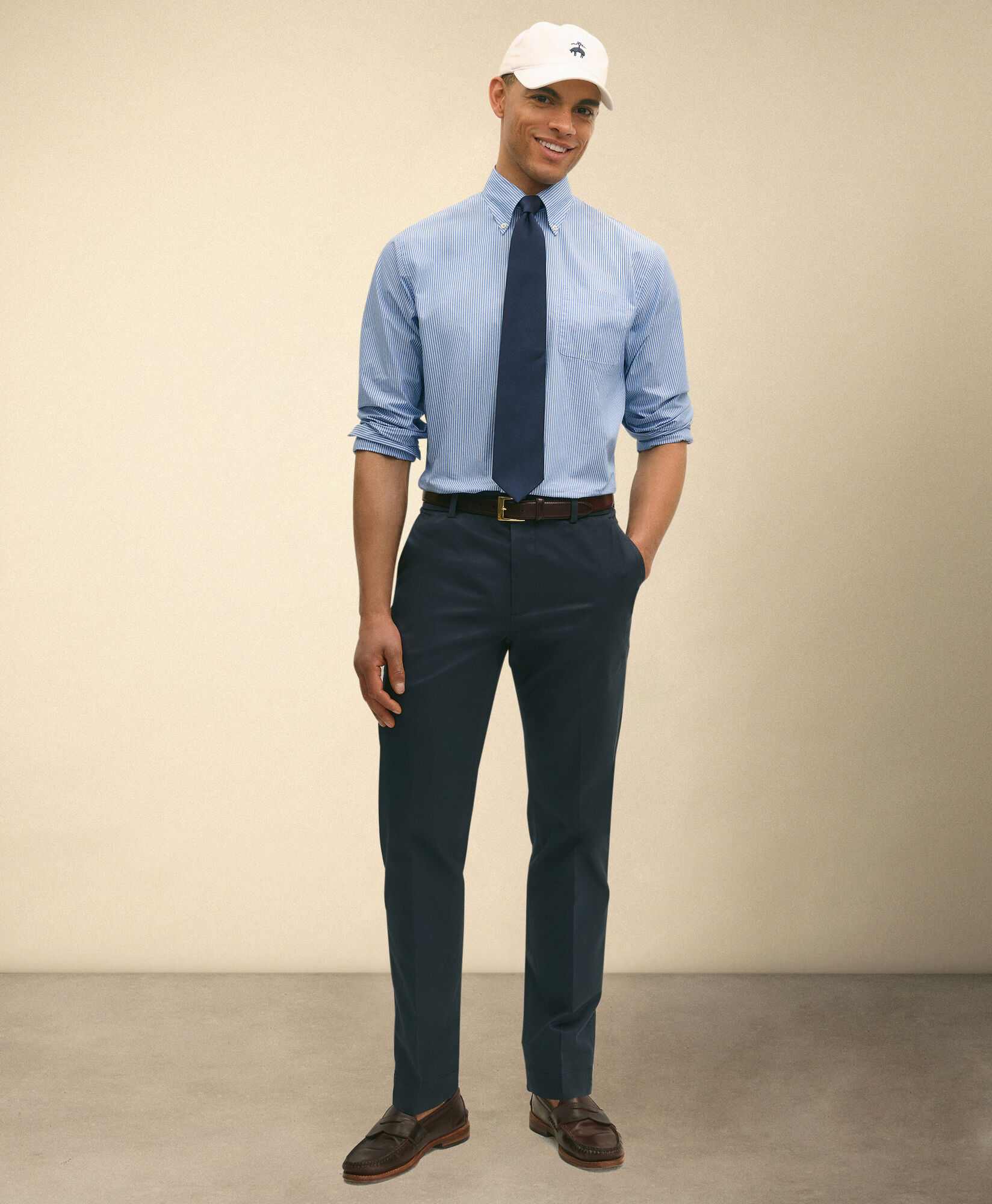 Brooks Brothers Slim Fit Chino Advantage in Cotone Elasticizzato Blu scuro 1000097229US100204795