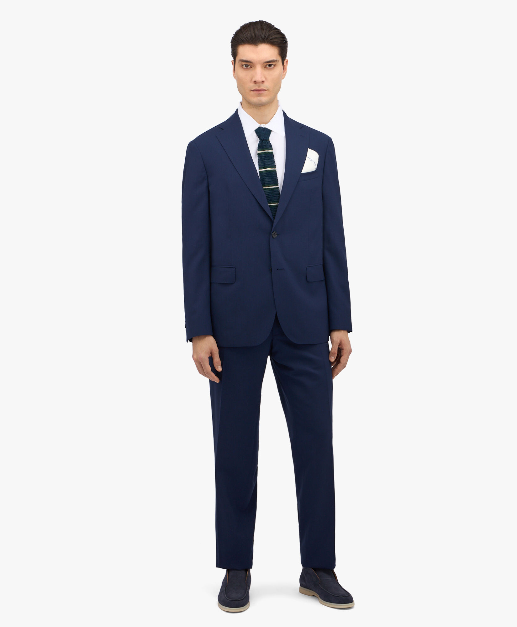 Brooks Brothers Pantalon bleu marine en laine vierge stretch Marine DTROU011WVBSP001NAVYP001