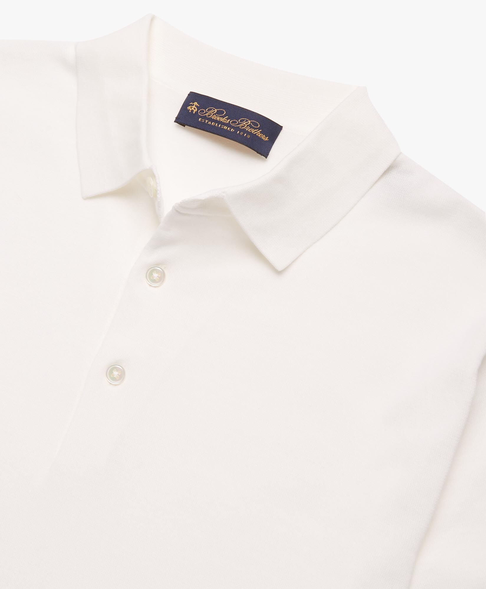 Brooks Brothers Cotton Knit Polo White KNPOL002COPCO002WHITP001