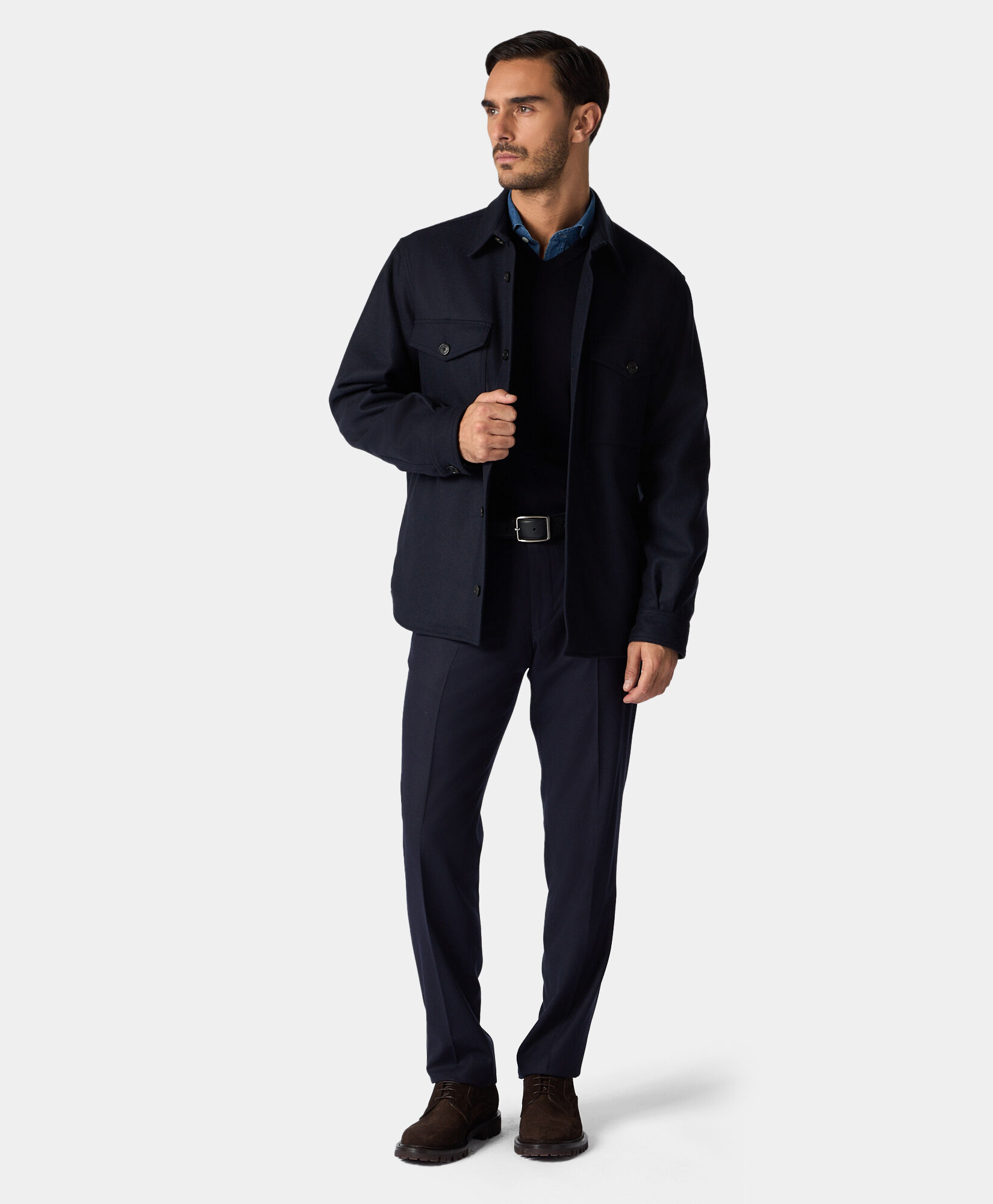 Brooks Brothers V-Neck Merino Wool Sweater Navy KNVNK005WOPWO006NAVYP001