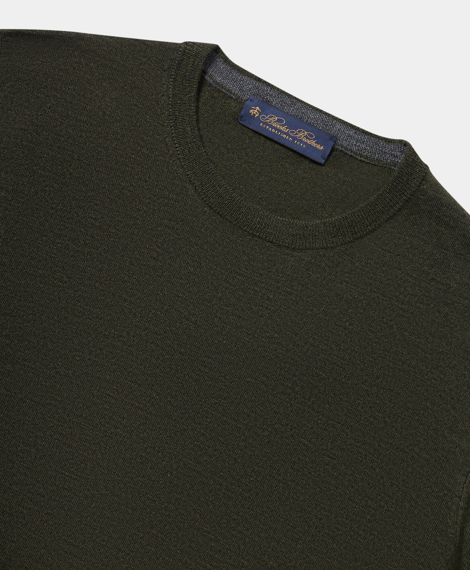 Brooks Brothers Merino Wool Crewneck Sweater Green KNCRN005WOPWO002GREEP001