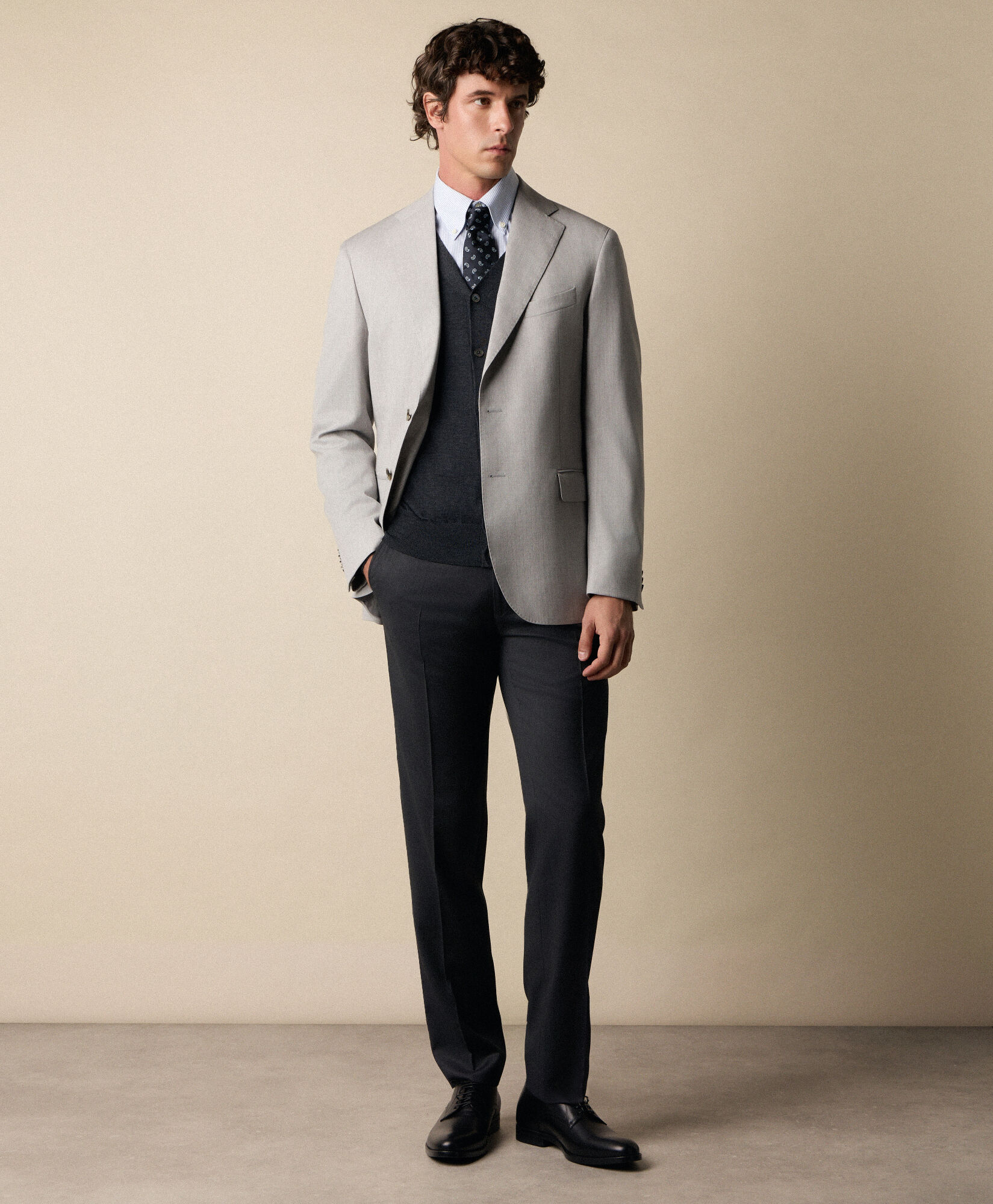 Brooks Brothers Virgin Wool Trousers Dark Grey DTROU012WVPWV003DKGRP001