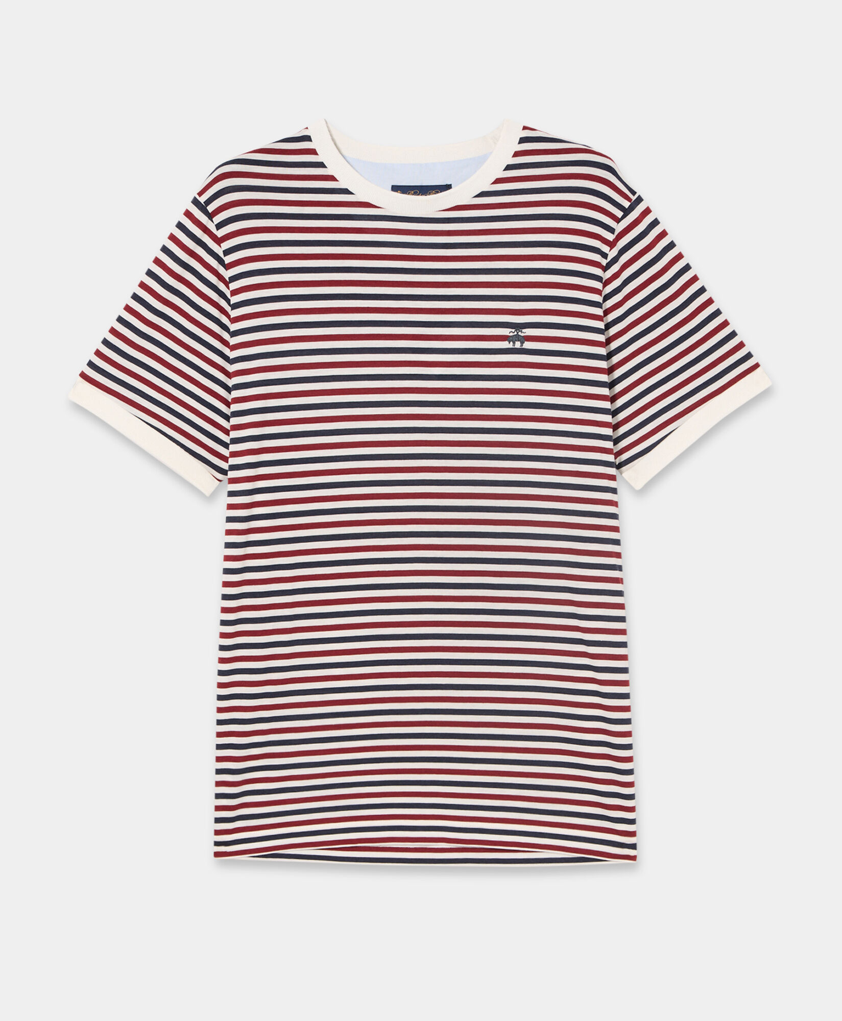 Brooks Brothers Striped Cotton Blend T-Shirt Multicolor KNTSH005LYBCO002MULTI001