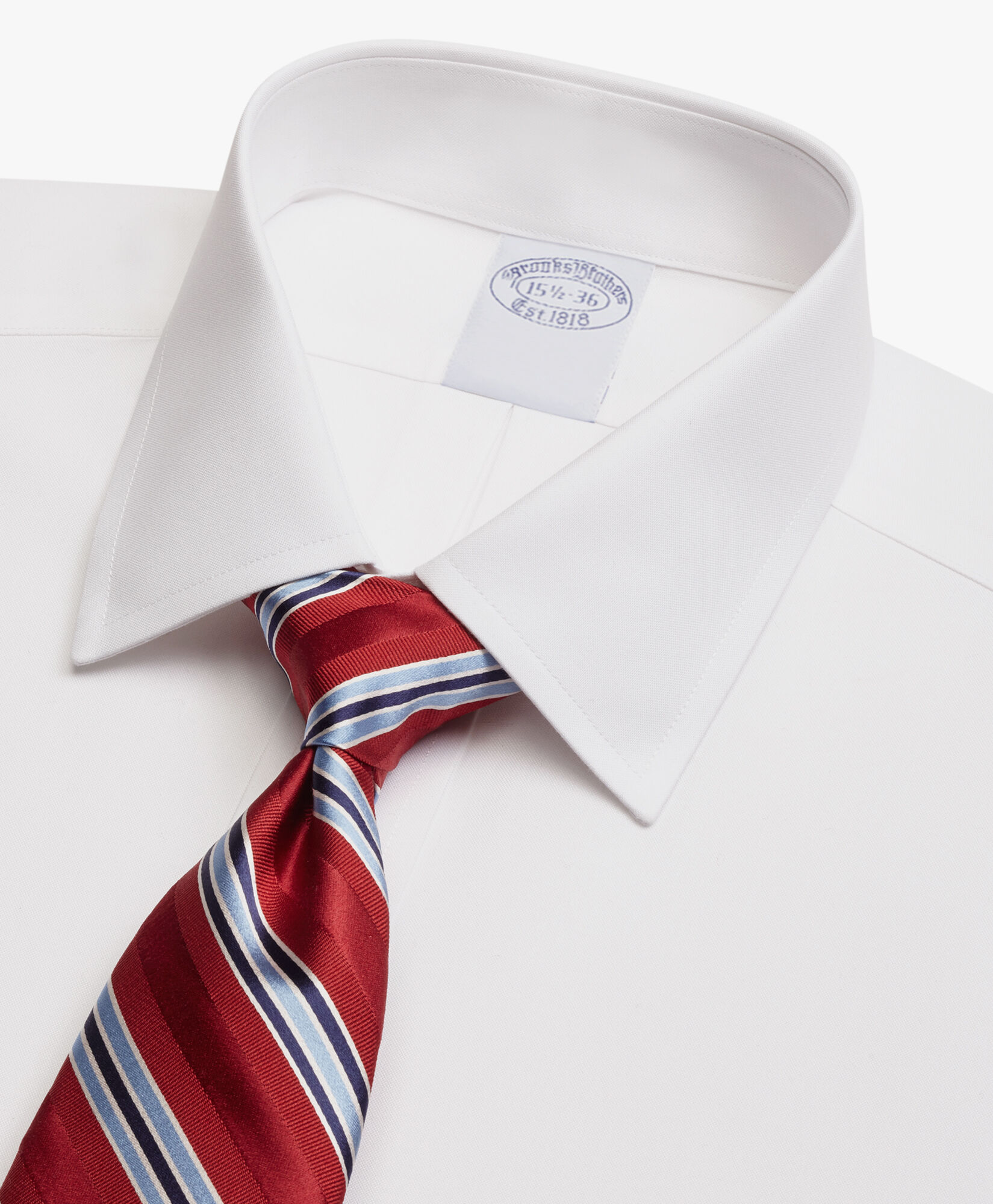 Brooks Brothers Chemise Regular Fit Non-Iron en Supima Oxford Pinpoint avec Col Ainsley Blanc 1000095080US100199365