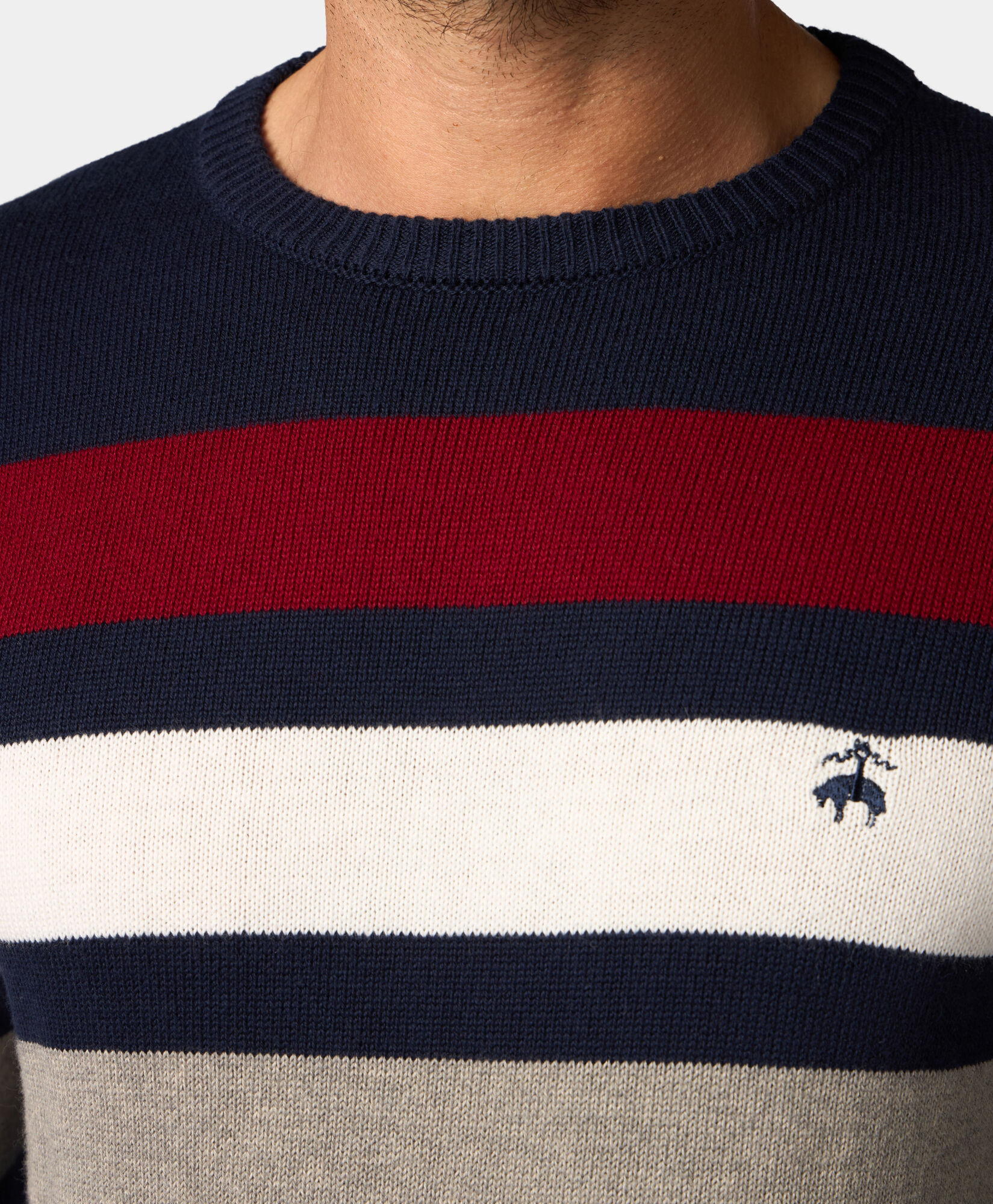 Brooks Brothers Striped Cotton-Cashmere Sweater Blue KNCRN041COBWO002BLUEF001