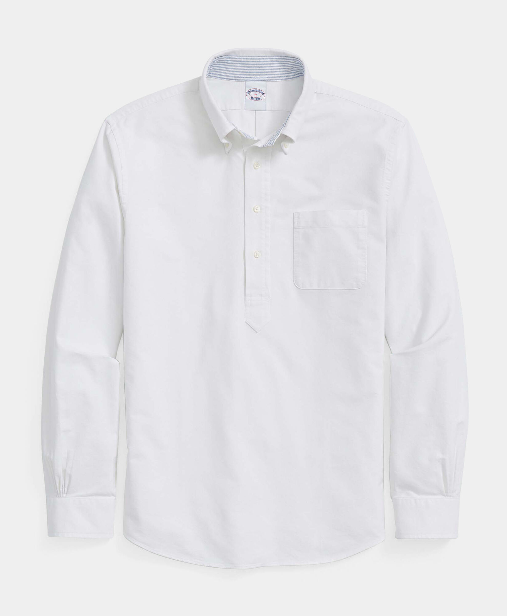 Brooks Brothers Regular Fit Washed Oxford Shirt with Button Down Collar White 1000098502US100207818