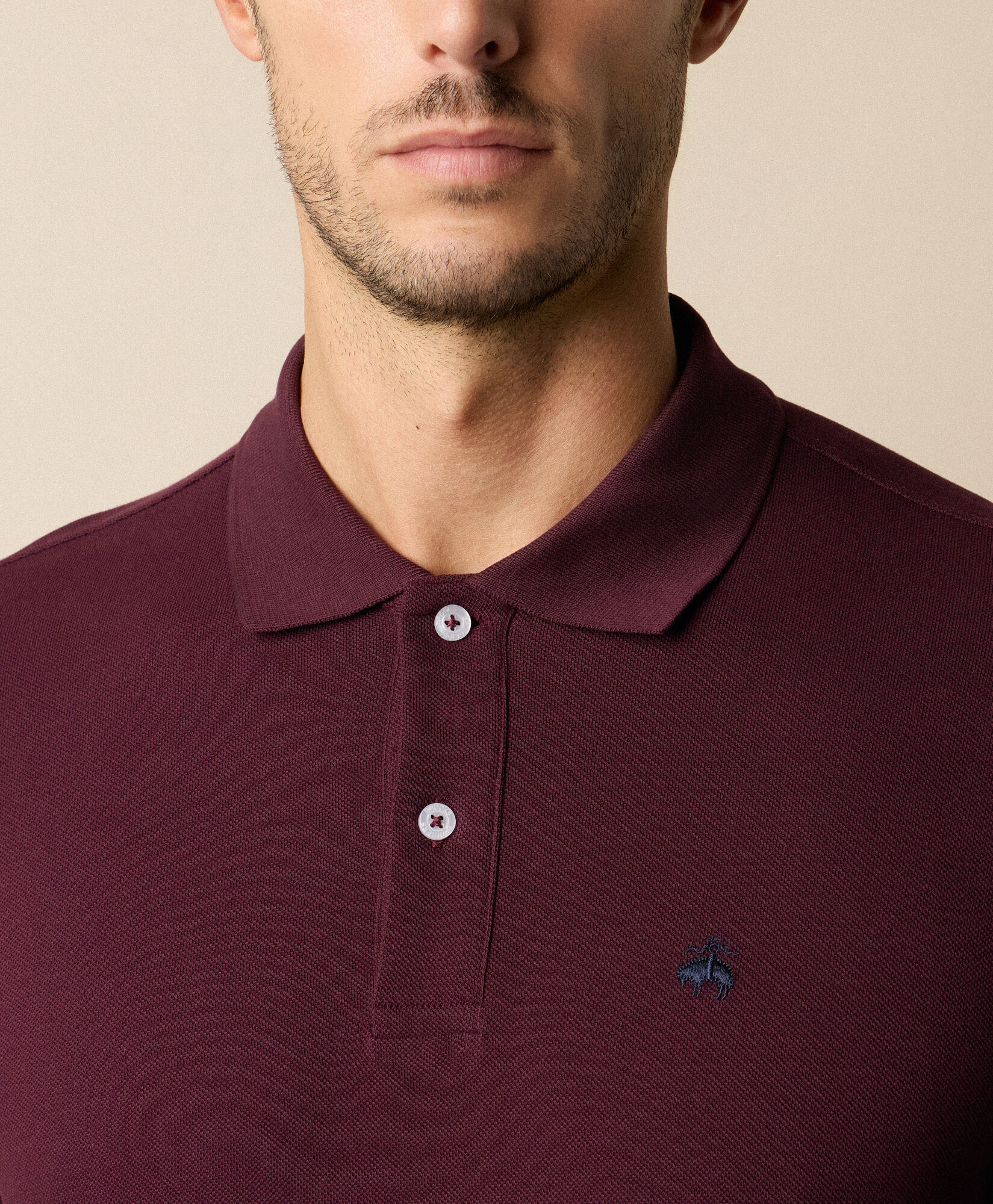 Brooks Brothers Piqué Cotton Polo Burgundy POJERL10COBEA001BORDP001