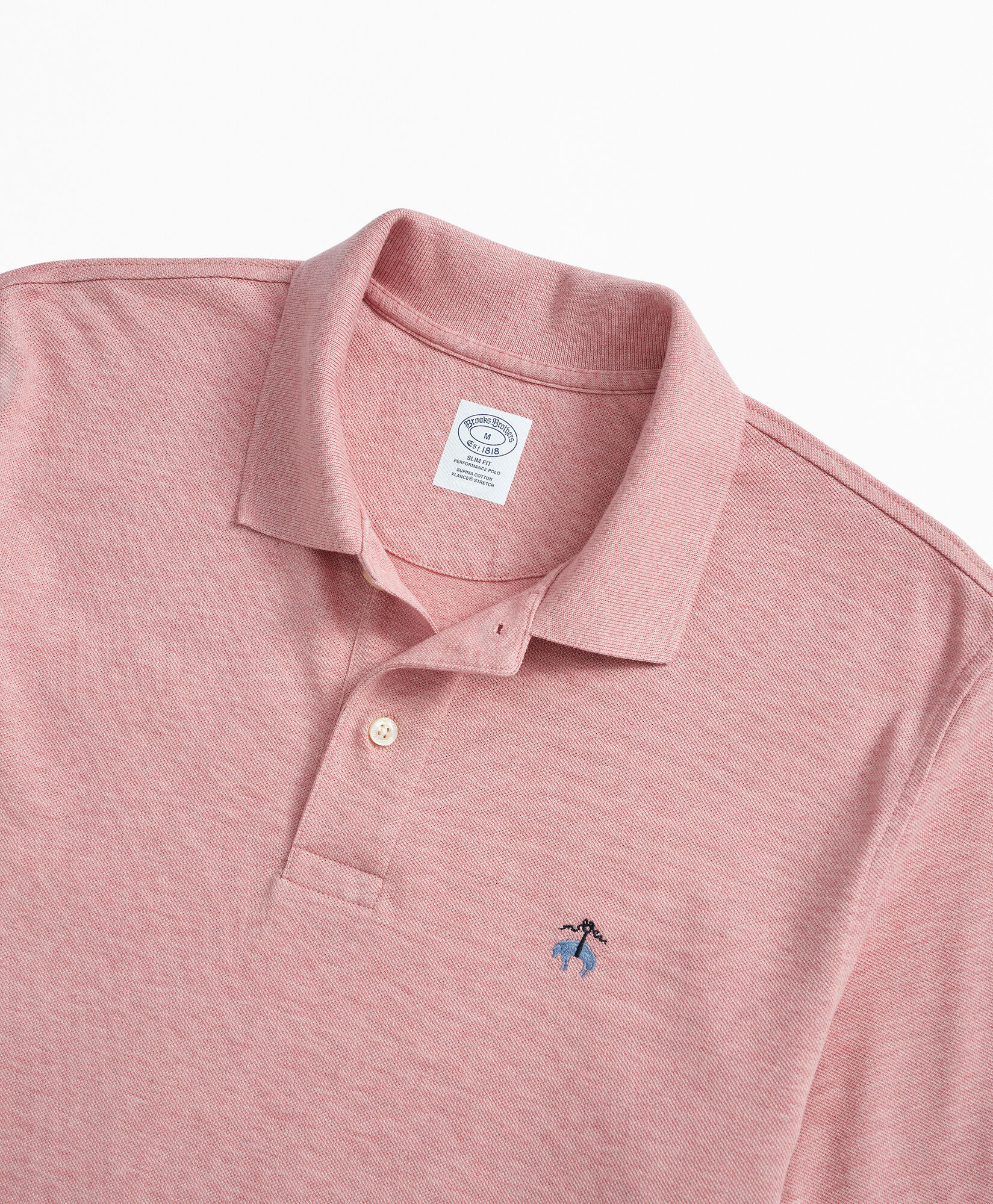 Brooks Brothers Golden Fleece Stretch Cotton Pique Polo Pink 1000090710US100219109