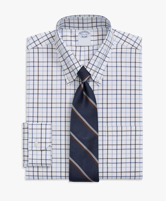 Brooks Brothers Camisa de vestir corte Regular de algodón elástico azul con cuello button down Azul abierto 1000096092US100202705