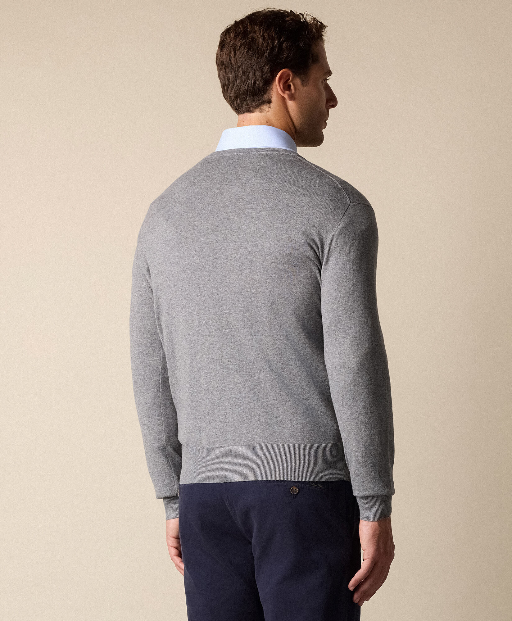 Brooks Brothers Cotton-Cashmere Crewneck Grey KNCRN079COBWS002MDGRP001