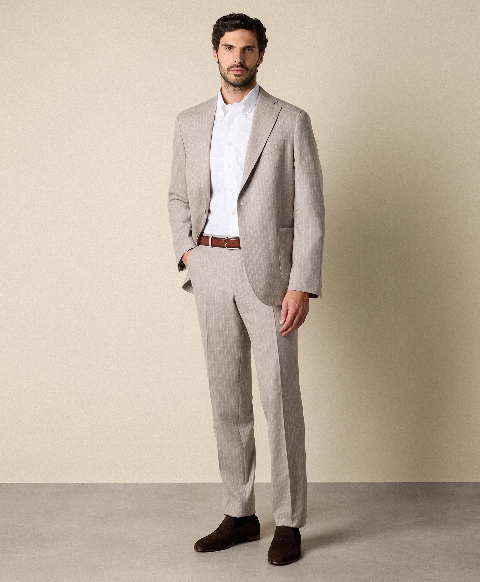 Brooks Brothers Chemise Pinpoint en Coton Oxford Coupe Slim Non-Iron avec Col Button Down Blanc 1000107592US100228149