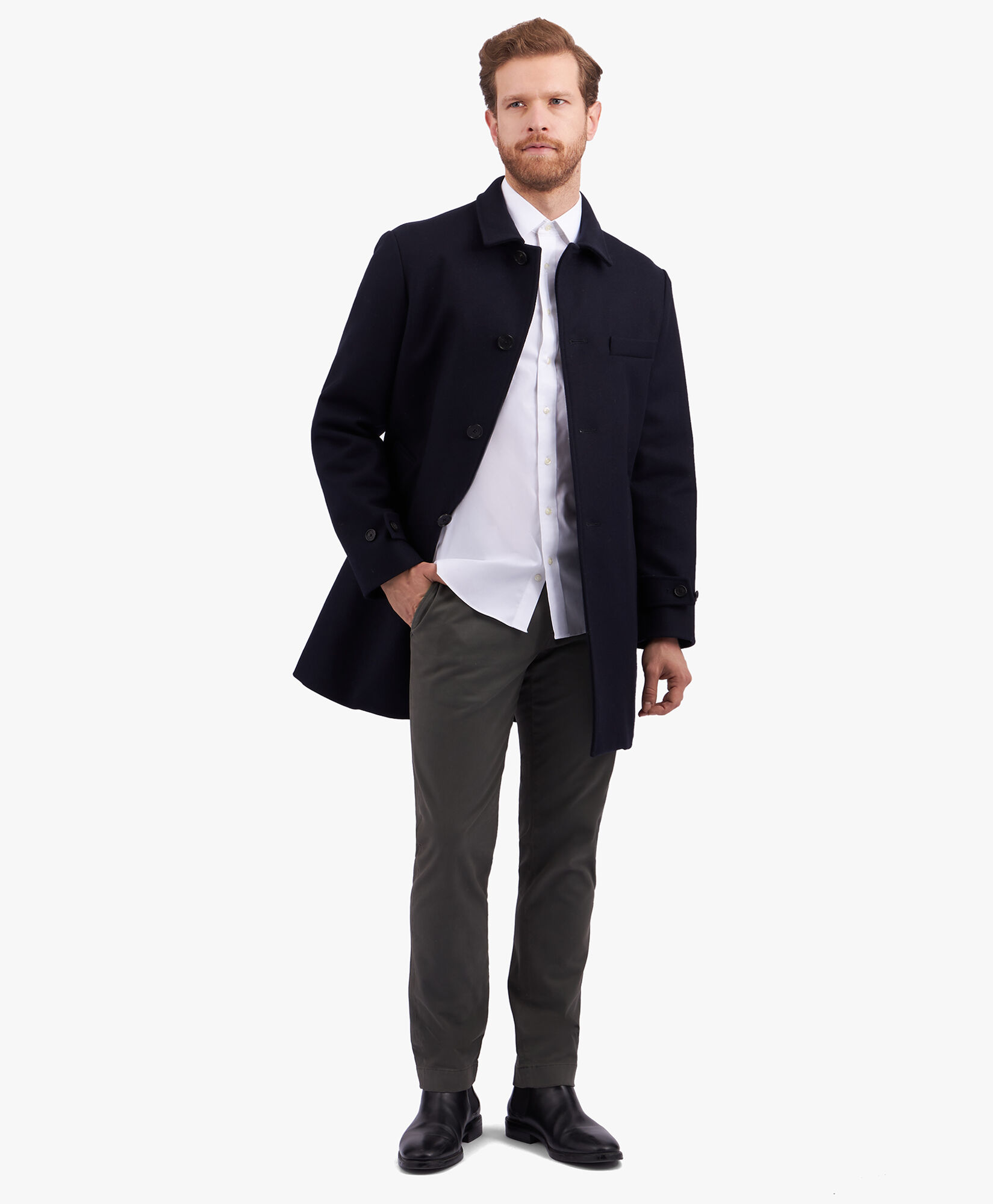 Brooks Brothers Slim Fit Non-Iron Stretch Cotton Shirt with Ainsley Collar White 1000095085US100199390