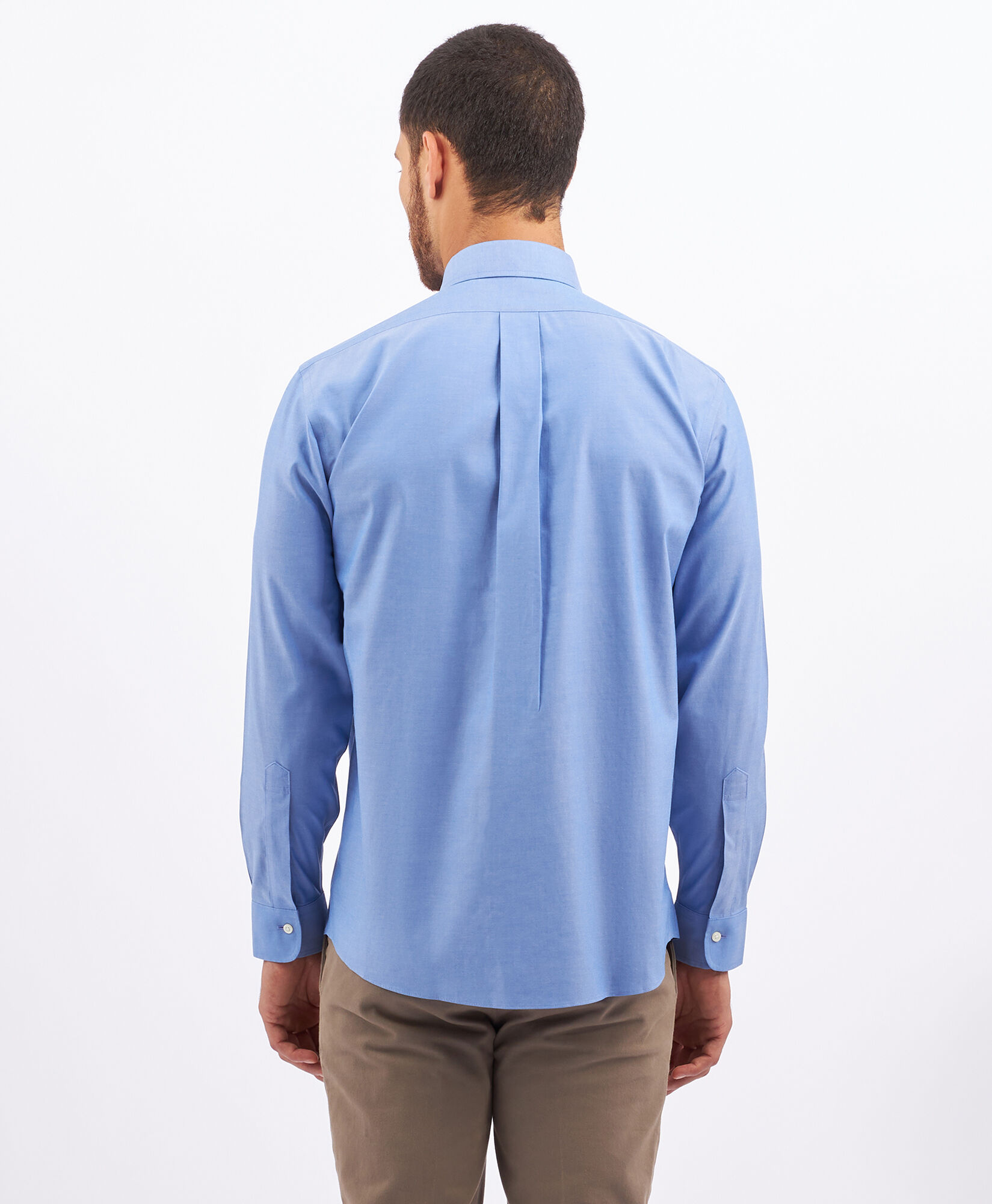 Brooks Brothers Regular Fit Non-Iron Supima Oxford Pinpoint Shirt with Ainsley Collar Blue 1000095080US100199366