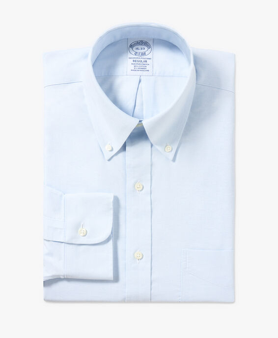 Brooks Brothers Camicia Regular Fit non-iron azzurra in cotone elasticizzato con collo button-down Blu pastello 1000095742US100200513