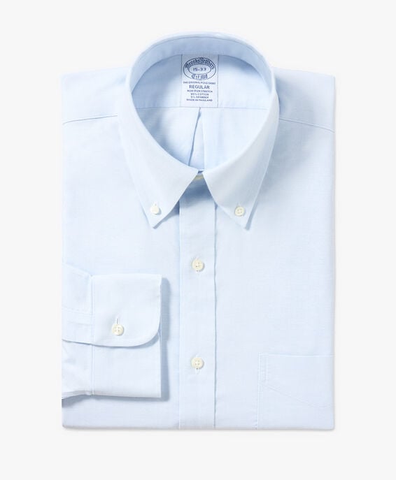 Brooks Brothers Camisa de algodón elástico azul claro non-iron corte regular con cuello button down Azul Pastel 1000095742US100200513