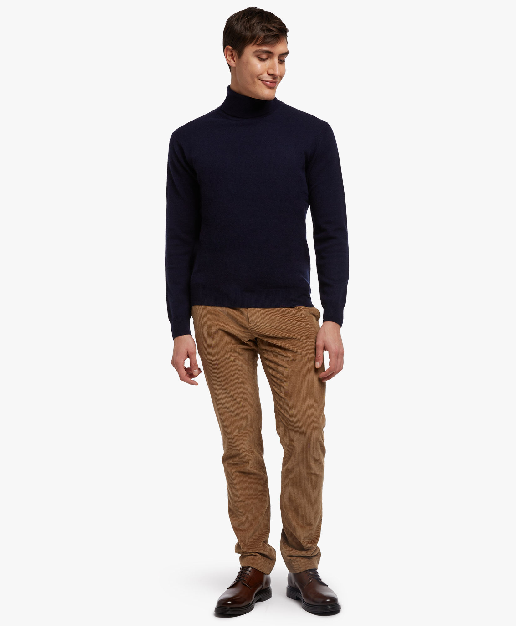 Wool and Cashmere Turtleneck Sweater in Navy for Men Brooks Brothers UK