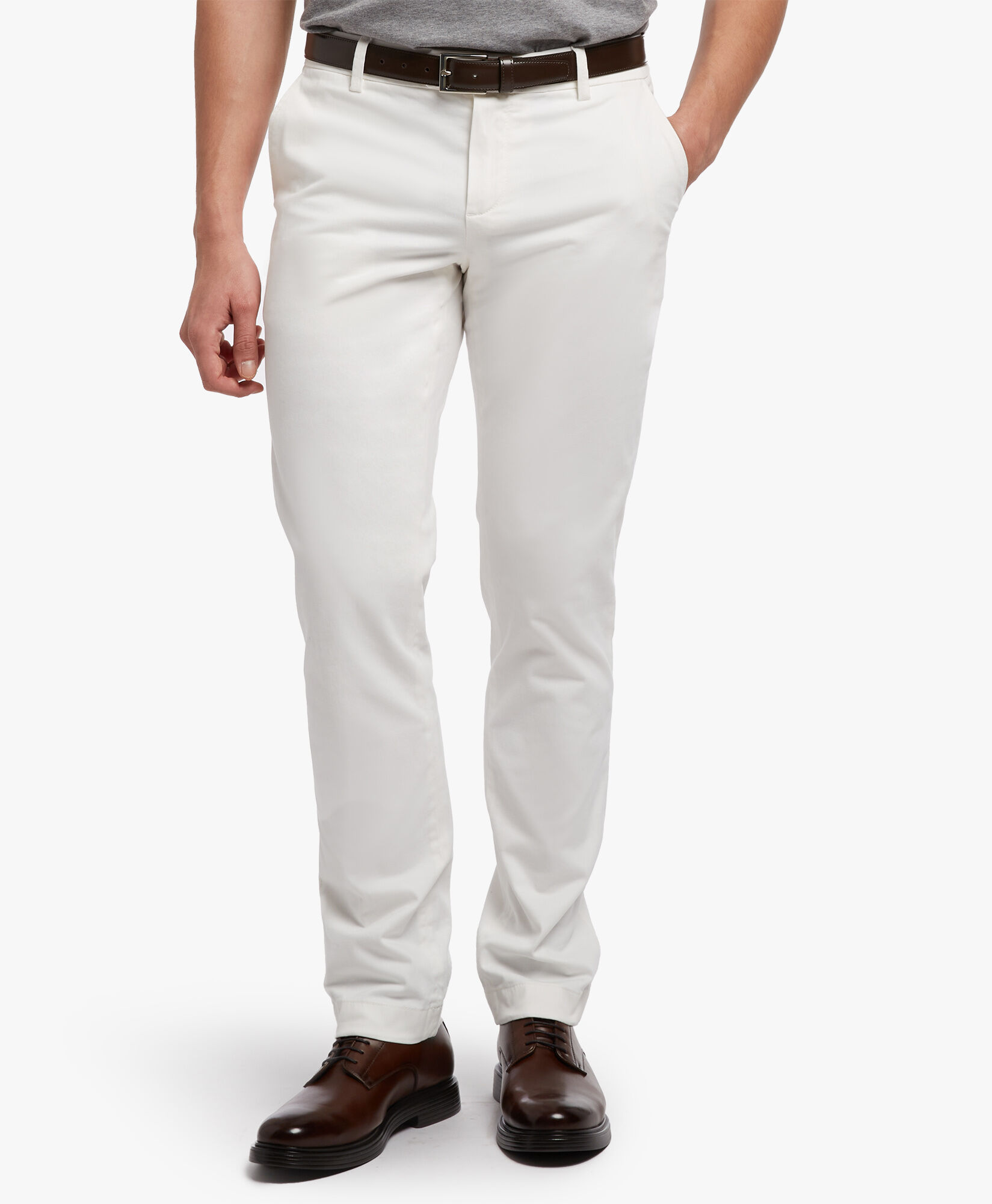 Brooks Brothers Stretch Cotton Chinos Offwhite CPCHI001COBSP003OWHTP001