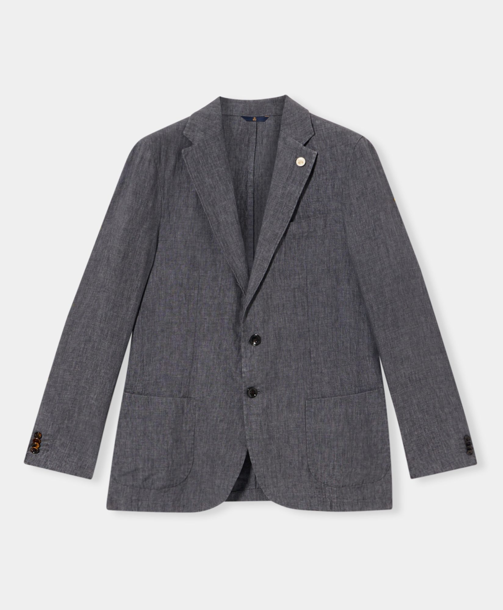 Brooks Brothers Linen Single-Breasted Blazer Dark Grey JKREG070LIPLI001DKGRP001