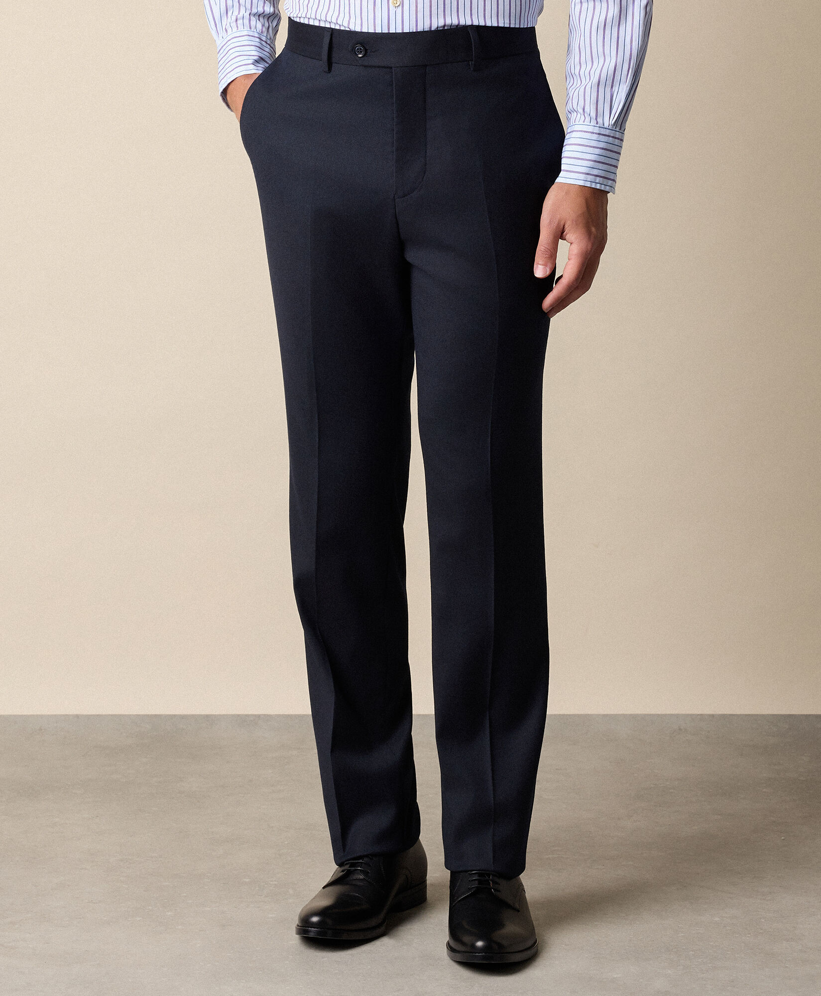 Brooks Brothers Virgin Wool Blend Trousers Navy DTROU037WVBPL005NAVYP001