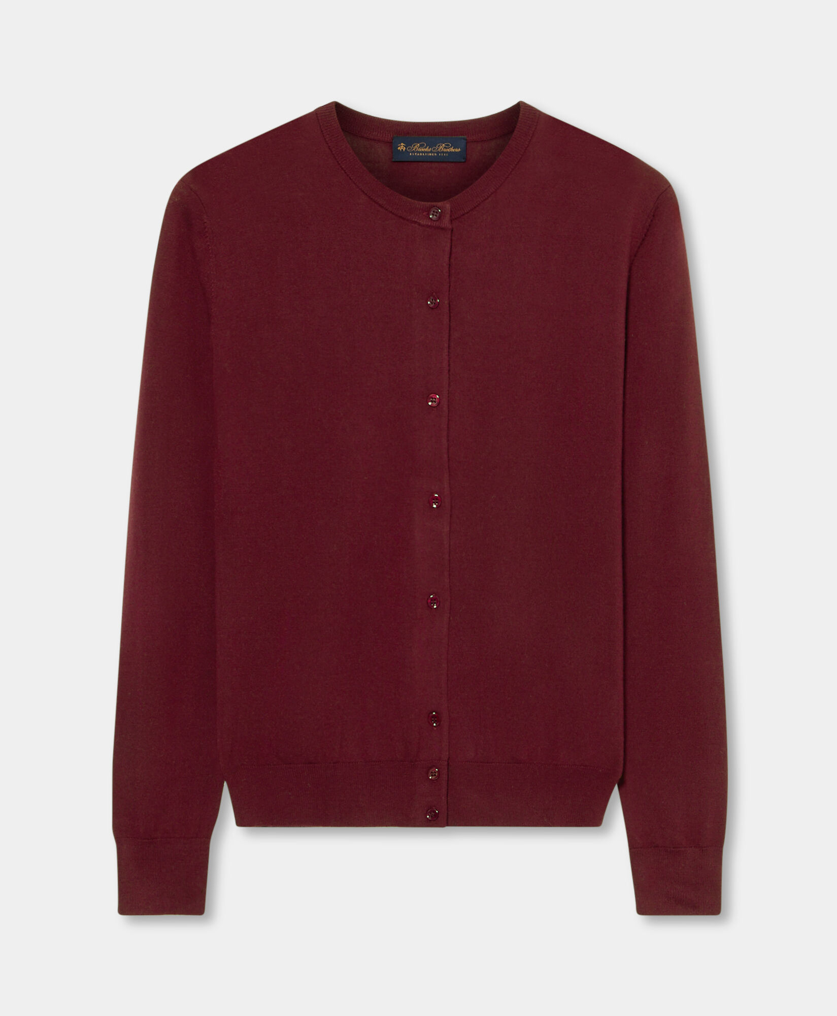 Brooks Brothers Cardigan en Laine Mérinos Bordeaux KNCAR009WOPWO006BORDP001
