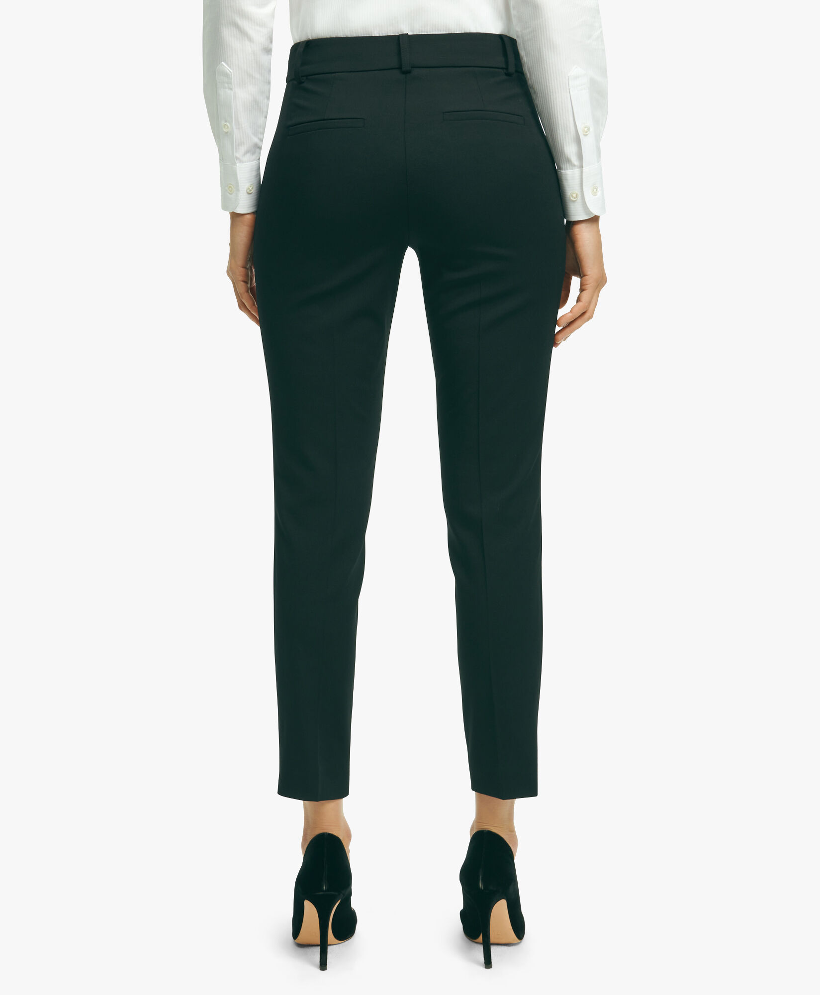 Black Stretch Wool Blend Tuxedo Pants in Black for Women Brooks Brothers UK