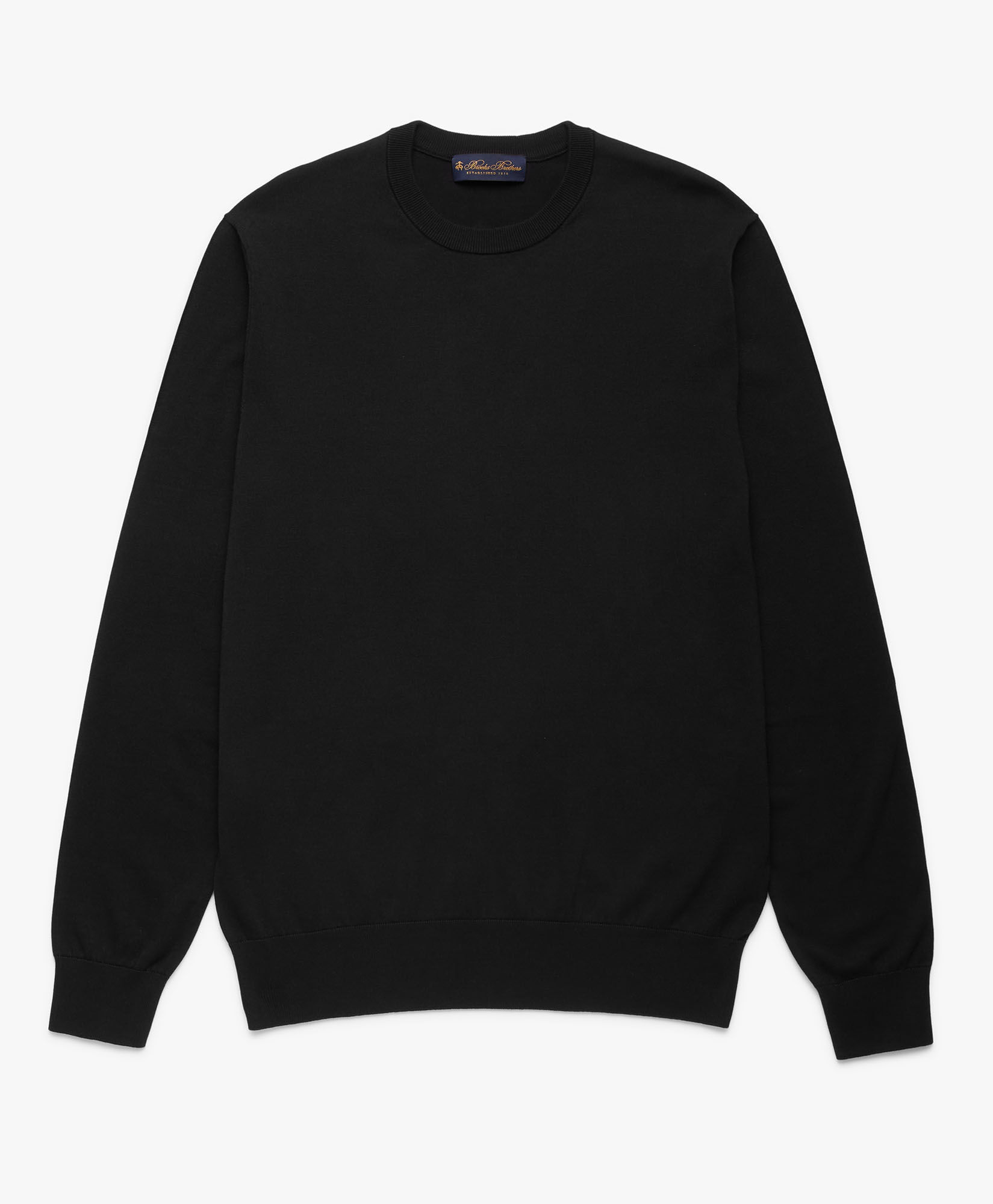 Brooks Brothers Cotton Crewneck Black KNCRN008COPCO002BLAKP001