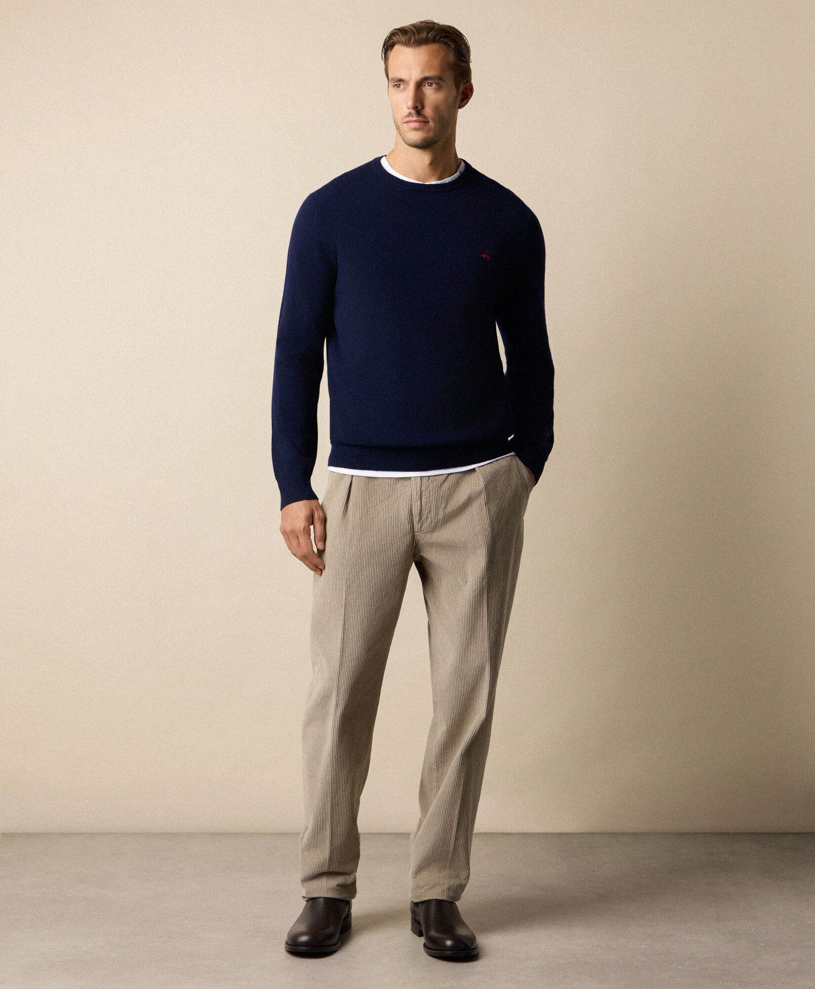 Brooks Brothers Lambswool Crewneck Navy KNCRN063WOPWO004NAVYP001