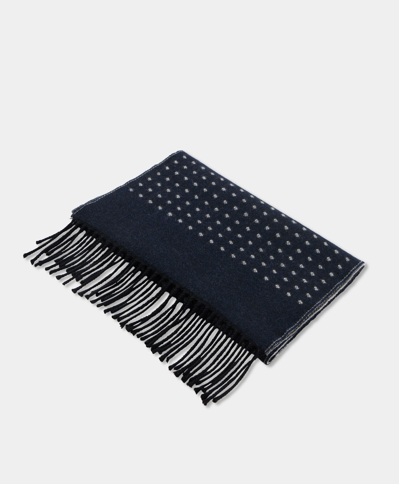 Brooks Brothers Polka Dot Wool Scarf Navy ACSCF018WOPWO001NAVYF001