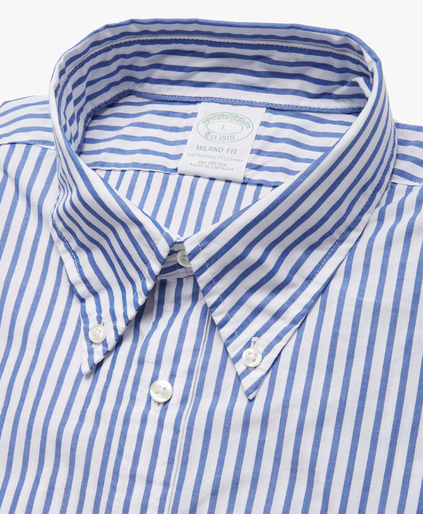 Milano Slim fit Sport Shirt Broadcloth Button Down Collar in Bluebengal for Men Brooks Brothers UK