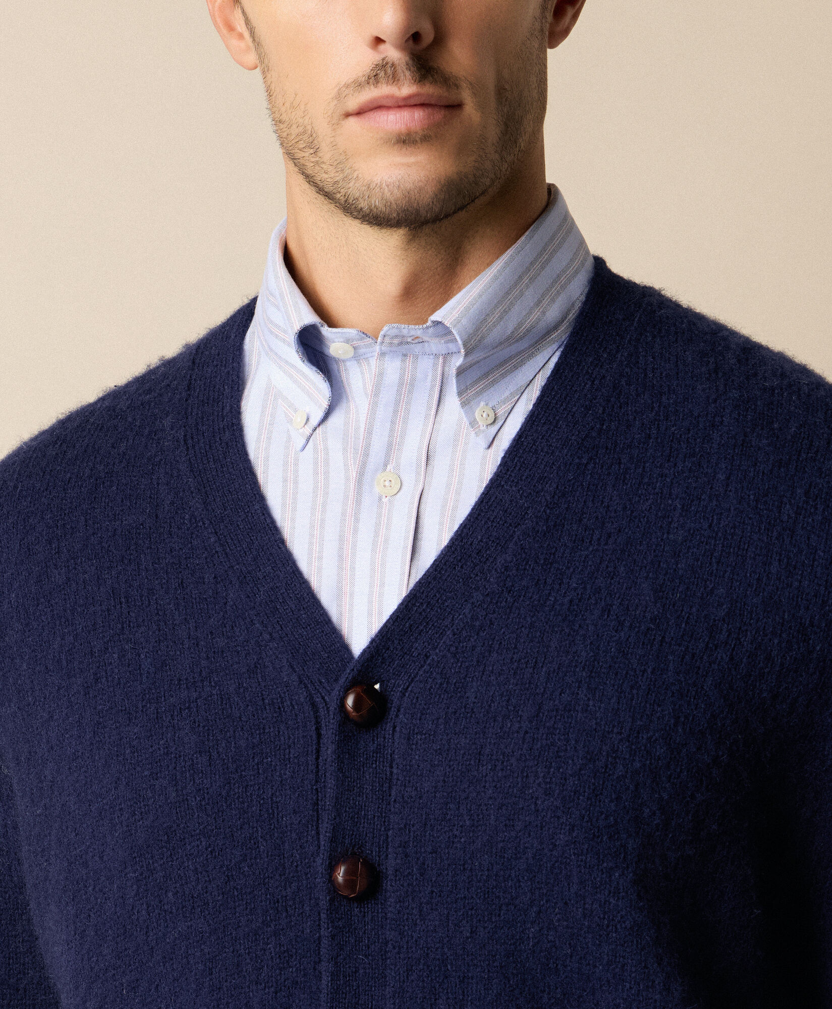 Brooks Brothers Shetland Wool Cardigan Navy KNCAR017WOPWO005NAVYP001