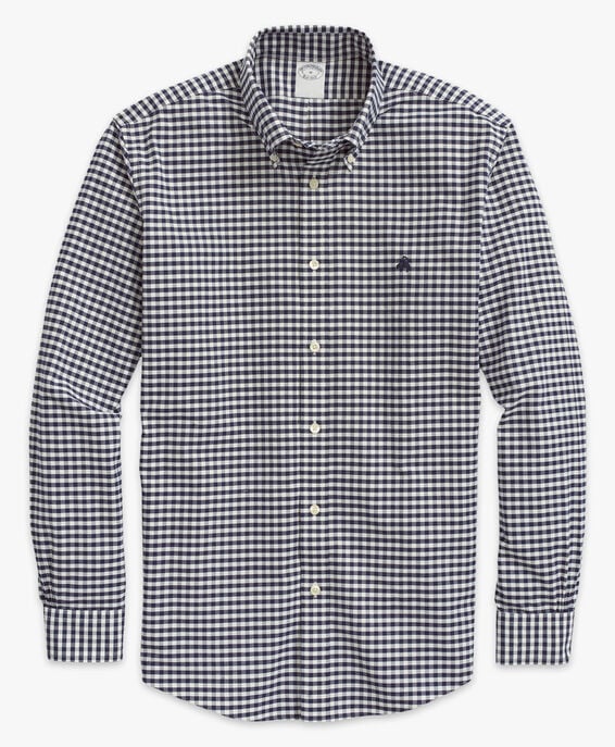 Brooks Brothers Camisa informal en Oxford vichí elástico non-iron button down Azul marino 1000093896US100196363