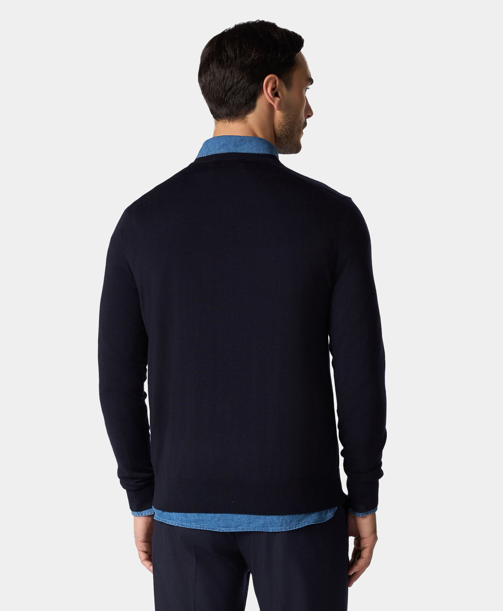 Brooks Brothers V-Neck Merino Wool Sweater Navy KNVNK005WOPWO006NAVYP001