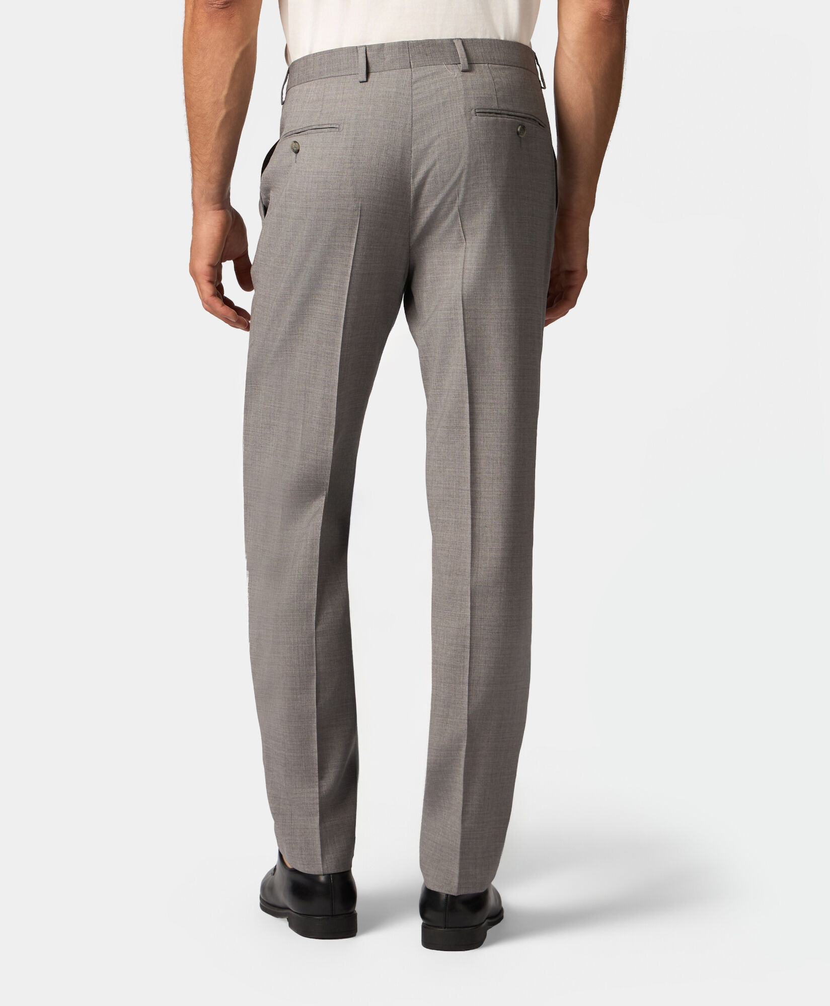 Brooks Brothers Virgin Wool Trousers Light Grey DTROU023WVPWV003LTGRP001