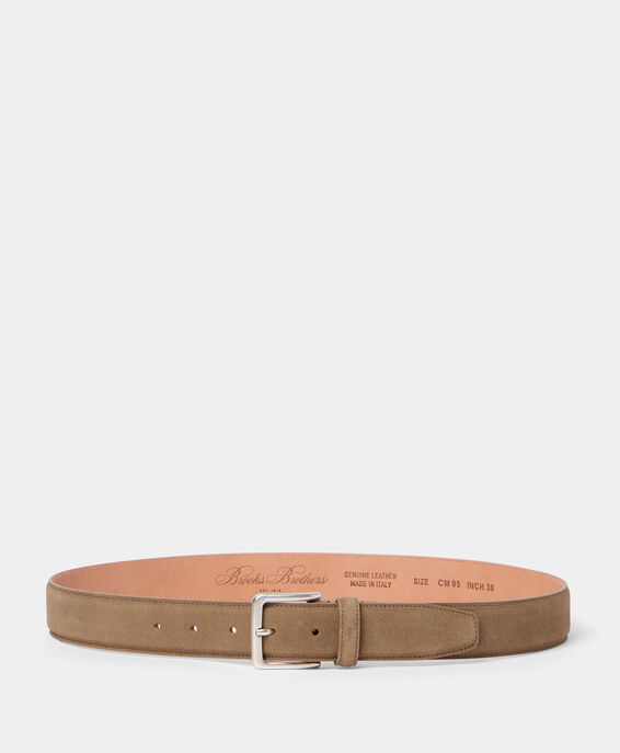 Brooks Brothers Cinturón de Piel Bovina Ante Gris Pardo ACBEL022LTPLT006TAUPE001