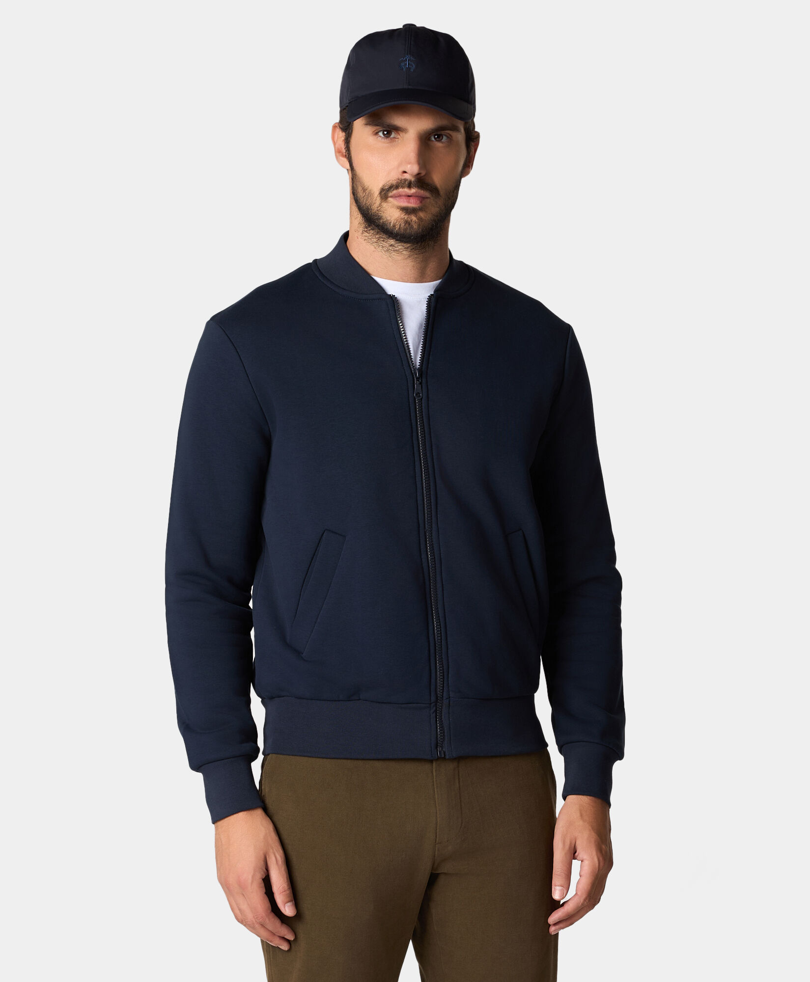 Cotton zip up sweater deals