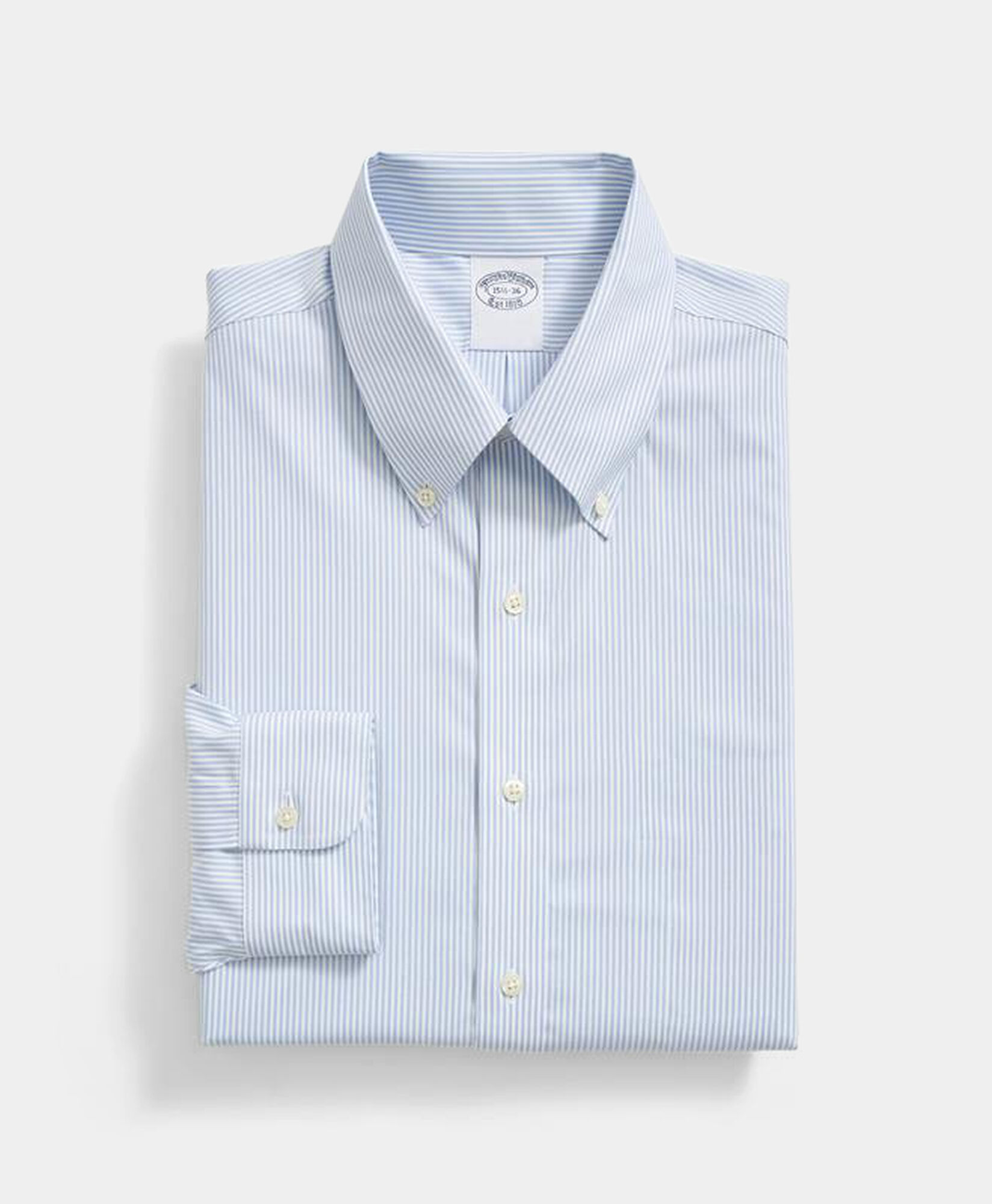 Brooks Brothers Camicia Oxford Pinpoint a Righe Non-Iron Slim Fit con Collo Button Down Ortensia 1000105647US100223965