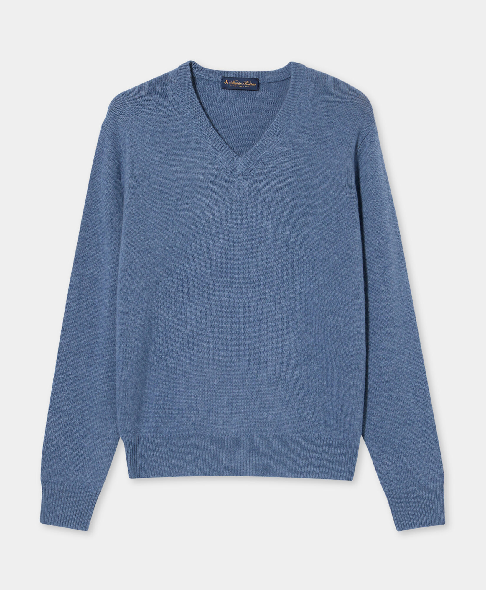 Brooks Brothers V-Ausschnitt-Pullover aus Wolle und Cashmere Denim KNVNK006WOBWS003DENIP001