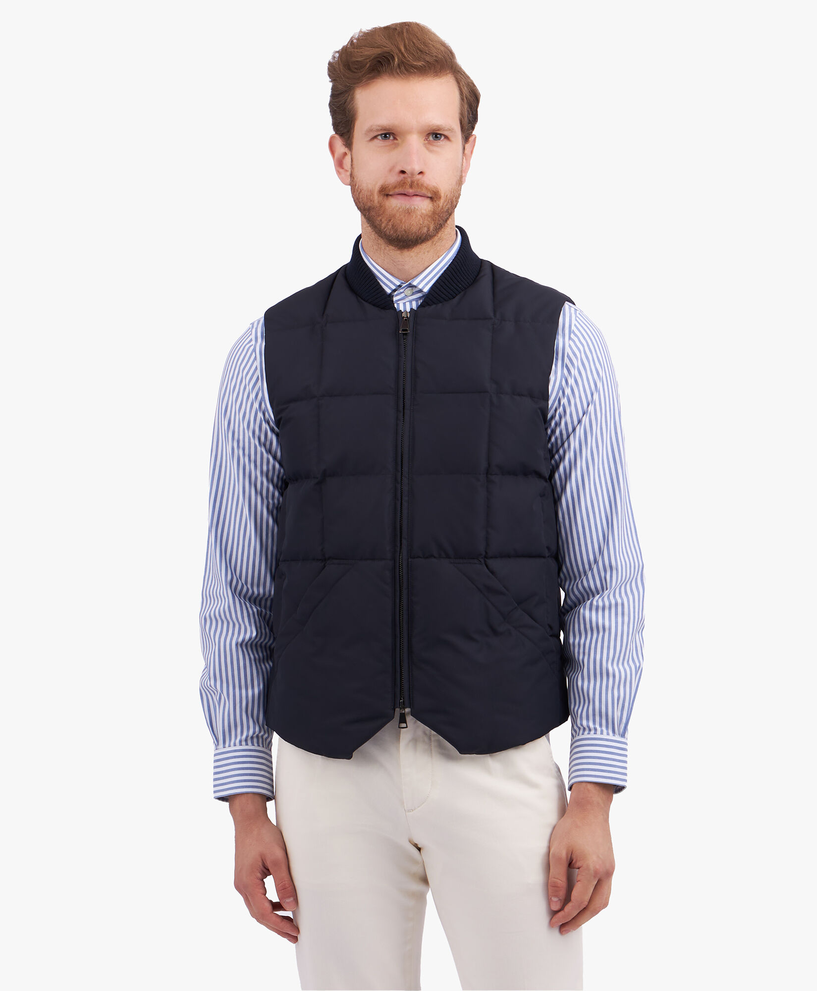 Navy Quilted Vest in Navy for Men Brooks Brothers EU