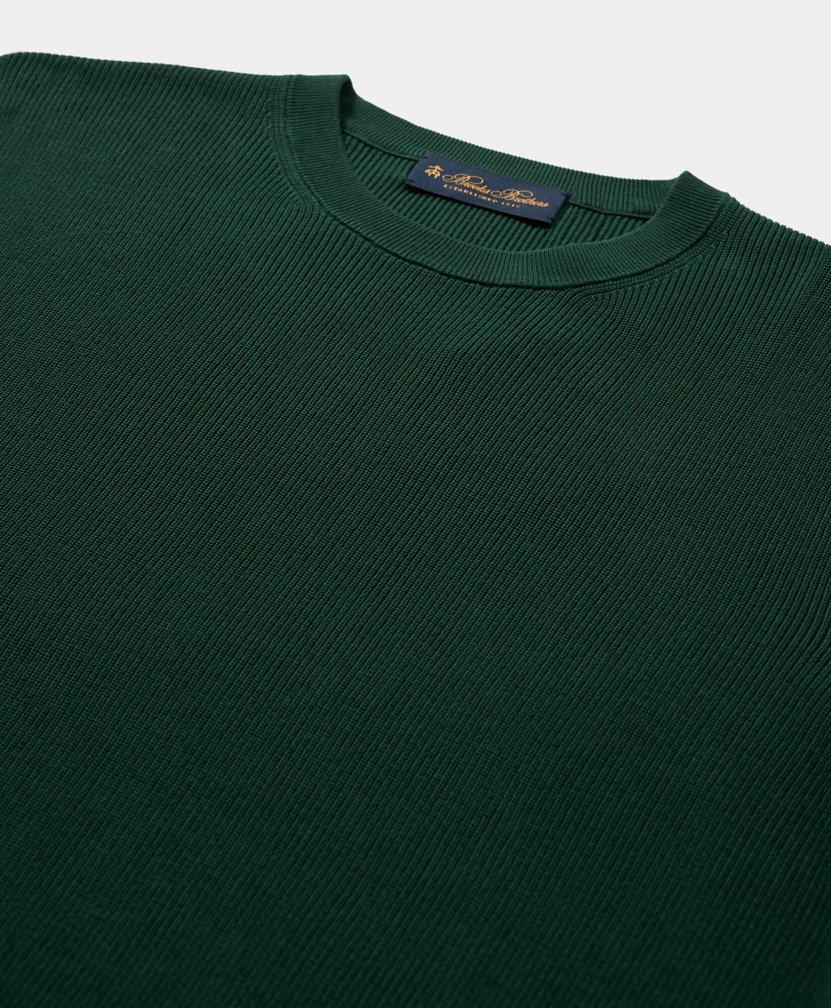 Brooks Brothers Cotton Crewneck Sweater Green KNCRN047COPCO002GREEP001