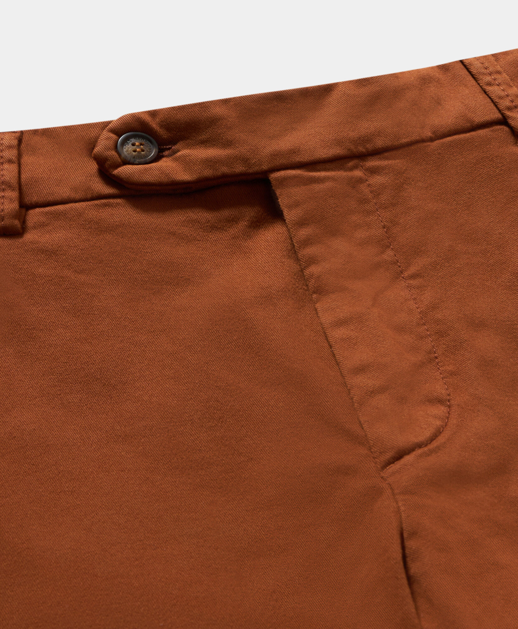 Brooks Brothers Regular Fit Microtwill Stretch Cotton Chino Rust CPCHI062COBSP002RUSTP001